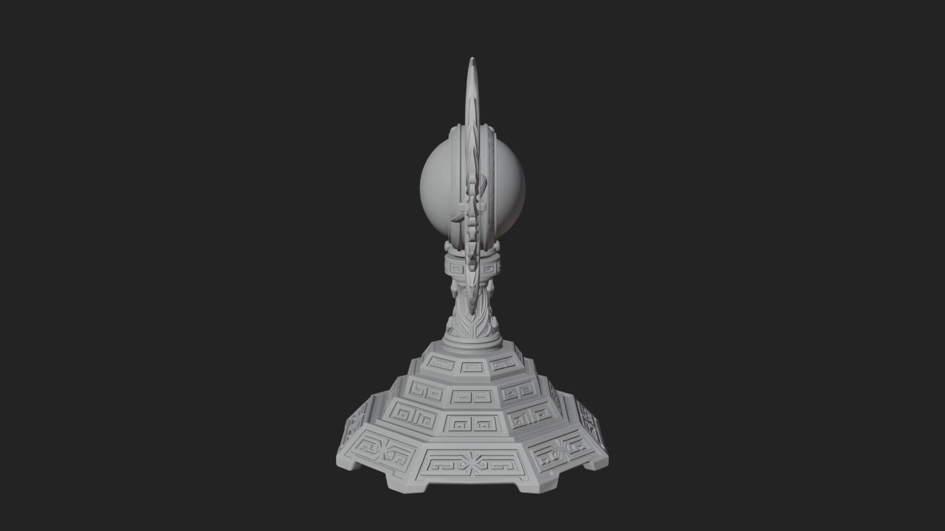 Winged Crystal Orb Stand Model Design 1 3D Print Model 3D Model