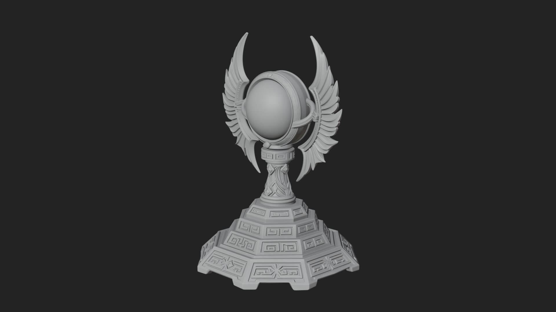 Winged Crystal Orb Stand Model Design 1 3D Print Model 3D Model