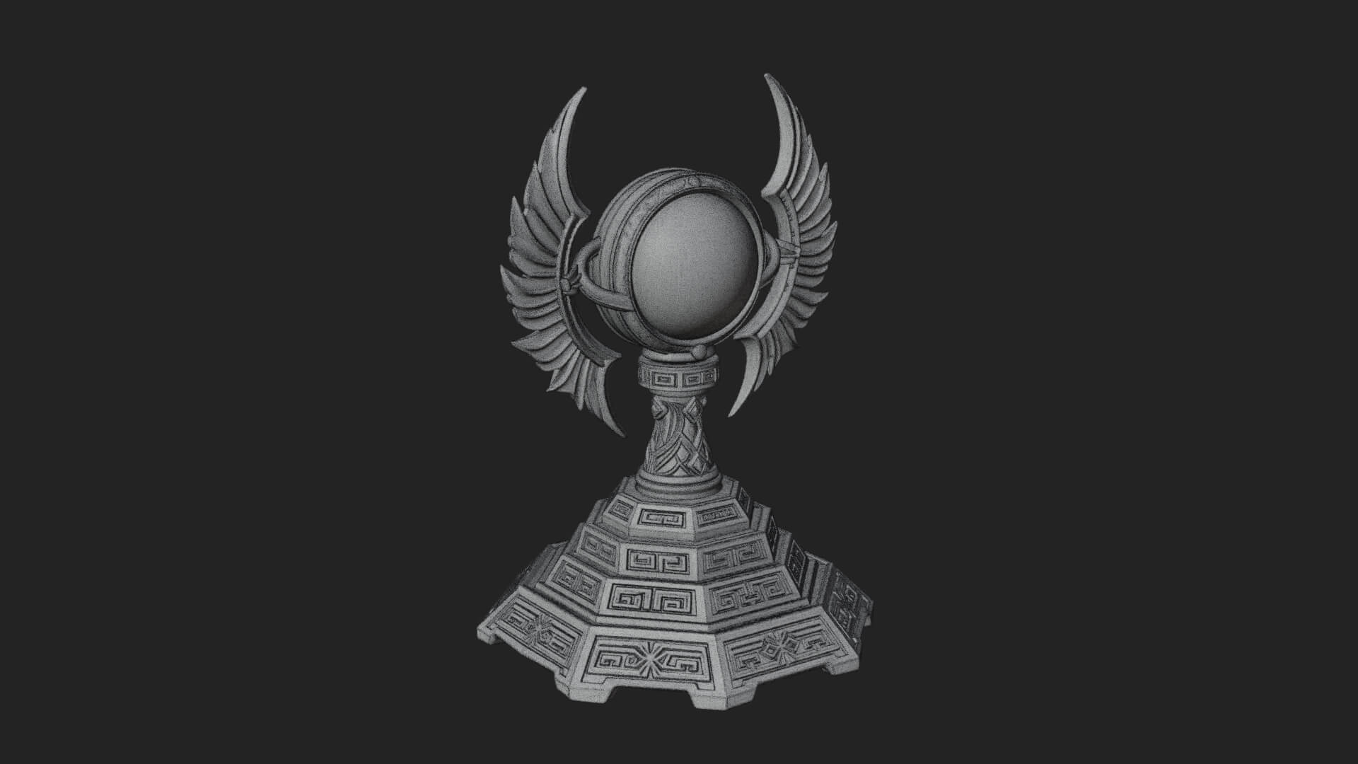 Winged Crystal Orb Stand Model Design 1 3D Print Model 3D Model