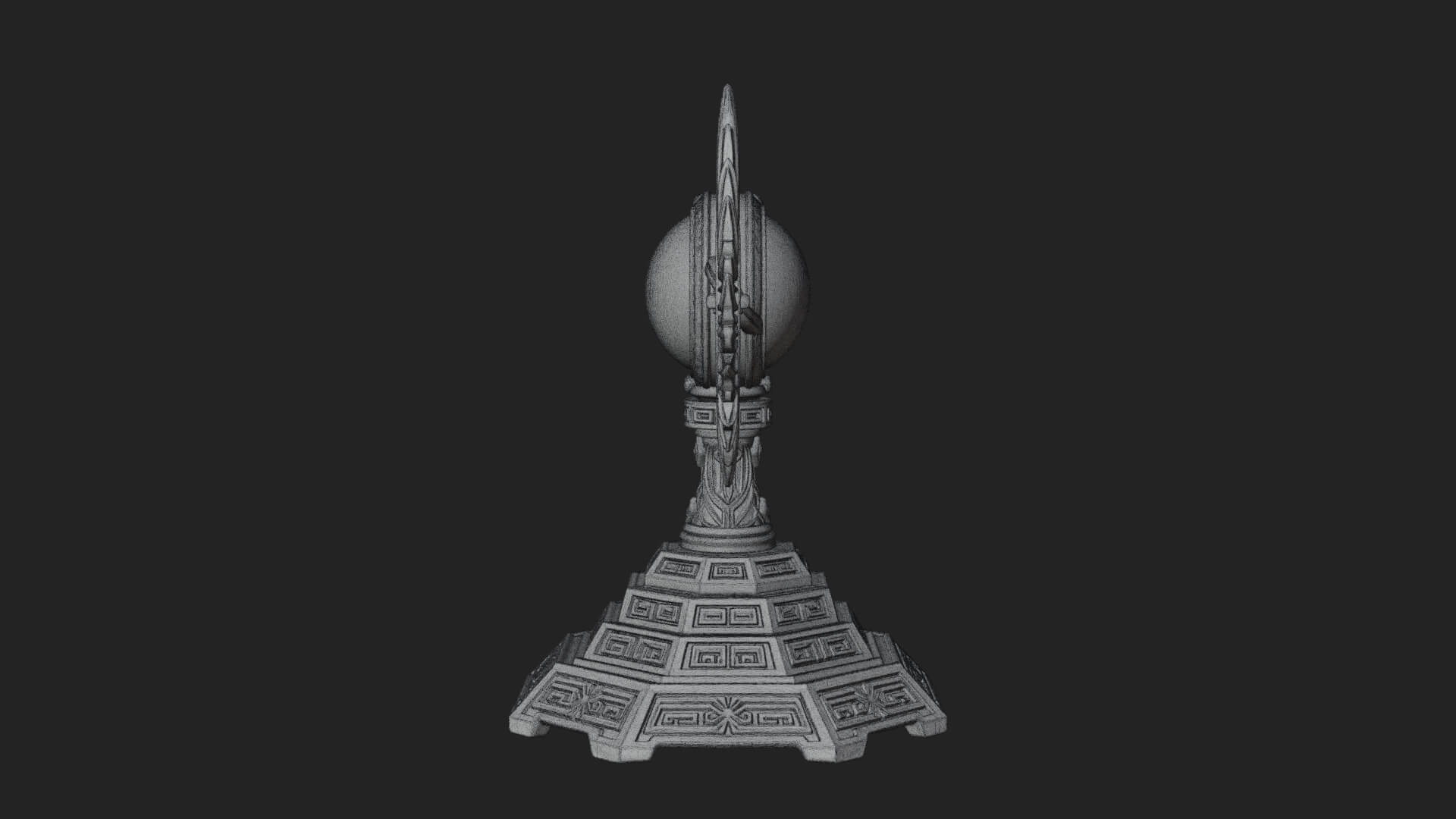 Winged Crystal Orb Stand Model Design 1 3D Print Model 3D Model
