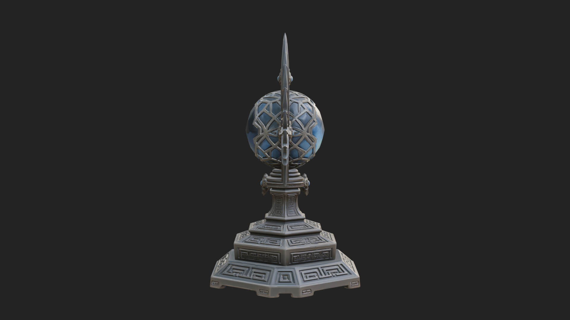 Winged Crystal Orb Stand Model Design 2 3D Print Model 3D Model