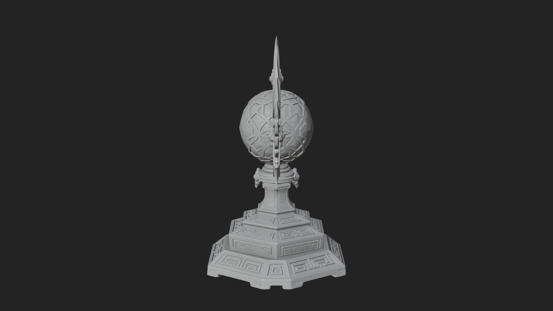 Winged Crystal Orb Stand Model Design 2 3D Print Model 3D Model