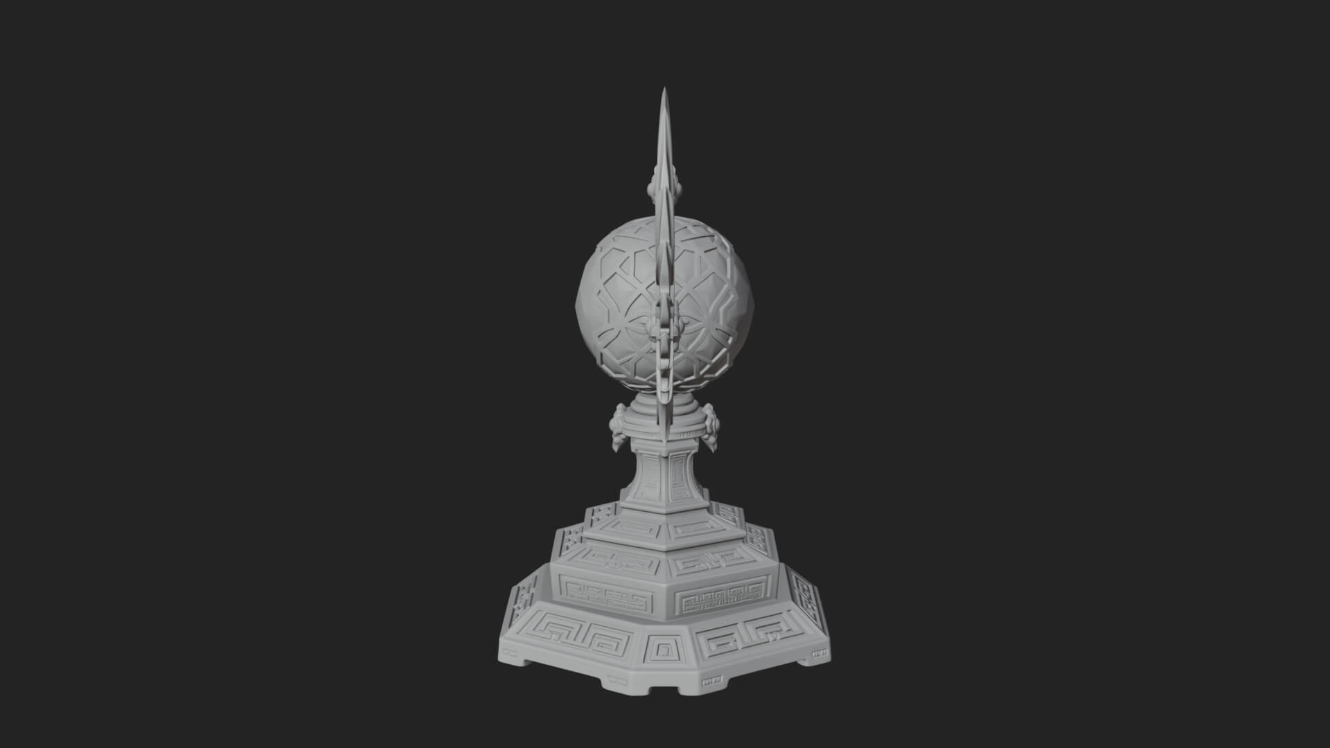 Winged Crystal Orb Stand Model Design 2 3D Print Model 3D Model