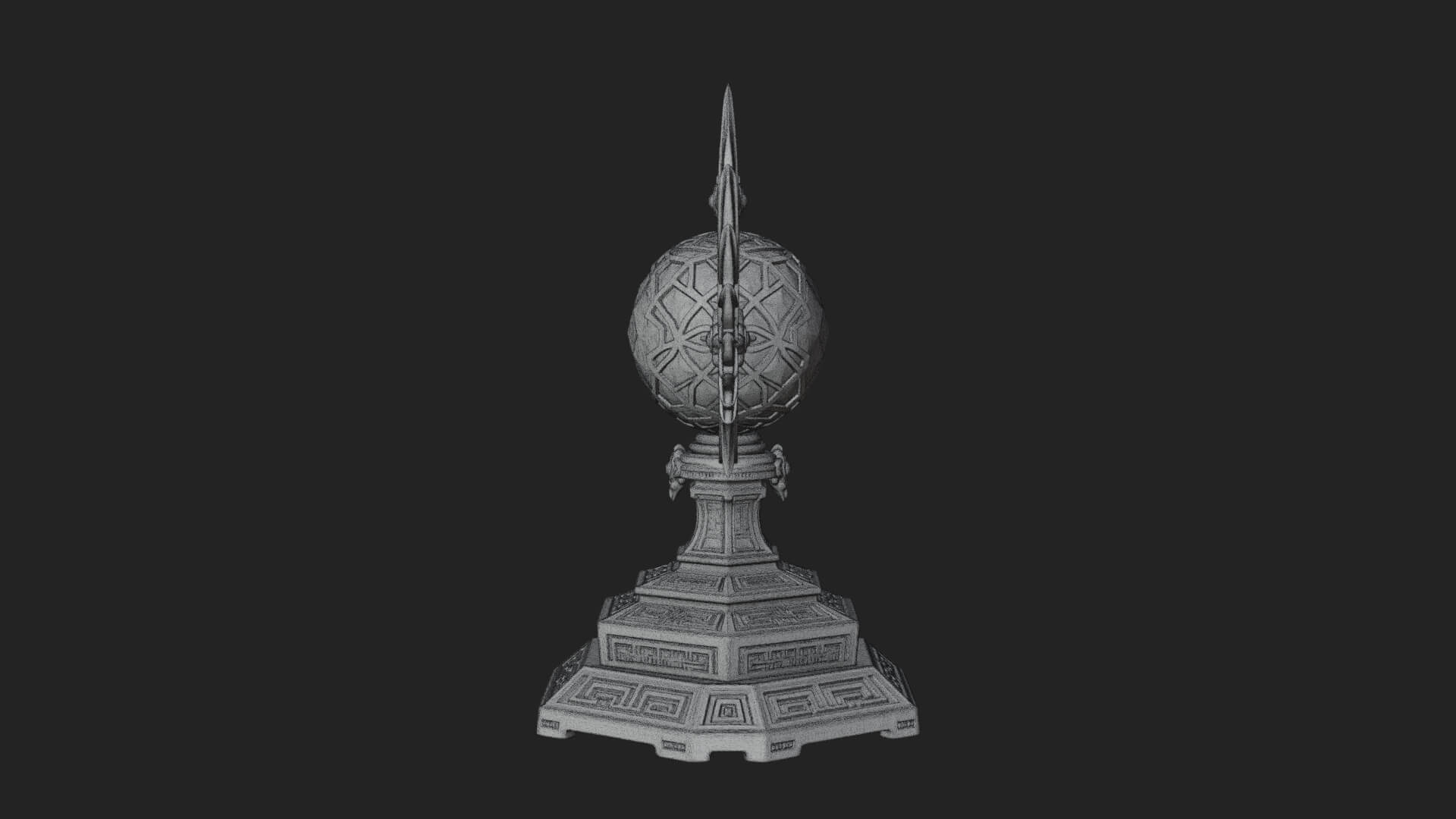 Winged Crystal Orb Stand Model Design 2 3D Print Model 3D Model