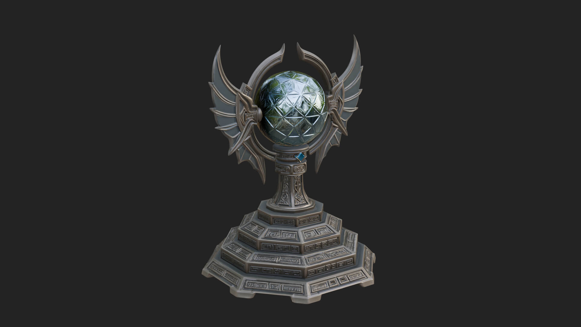 Winged Crystal Orb Stand Model Design 3 3D Print Model 3D Model