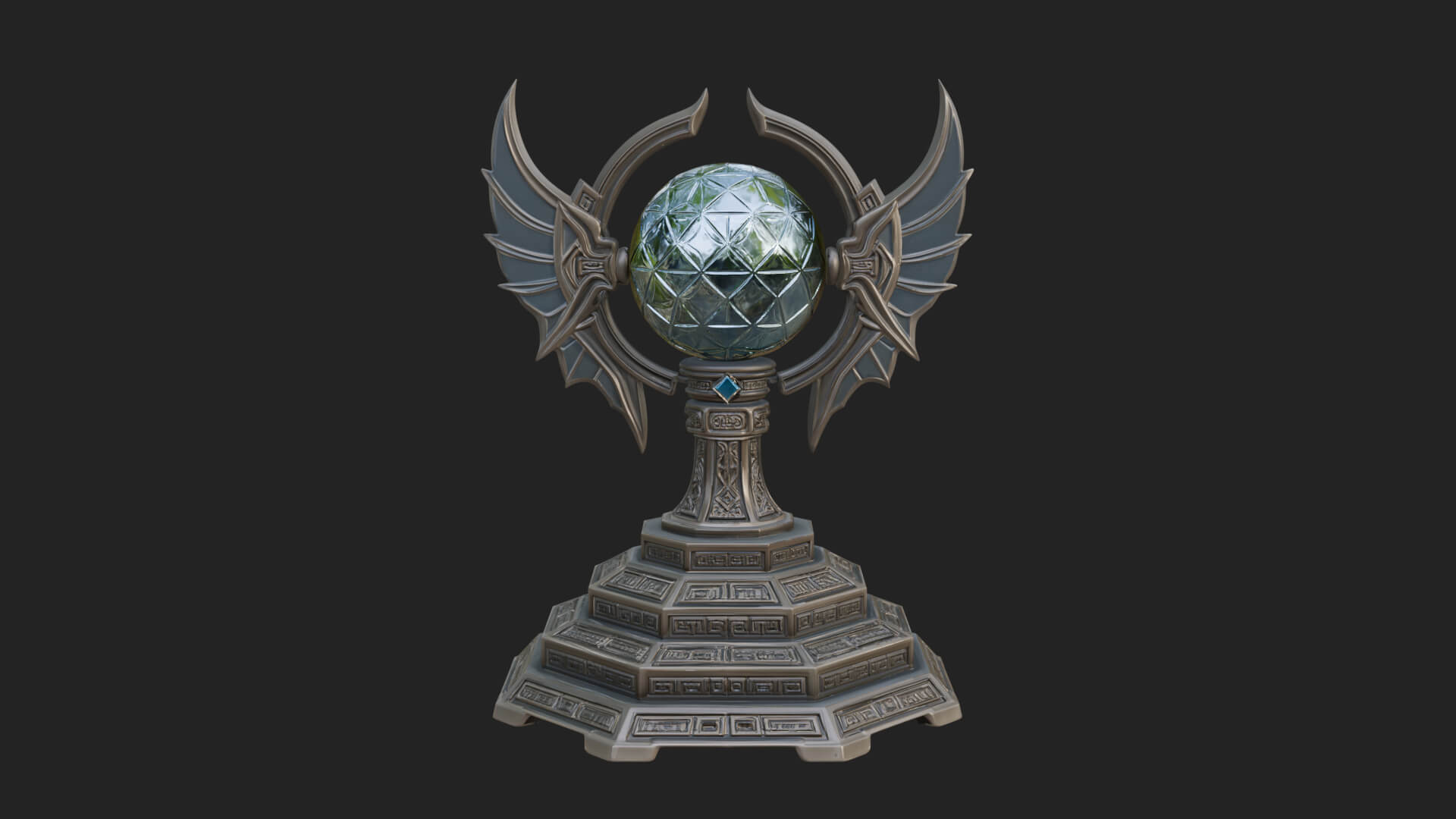 Winged Crystal Orb Stand Model Design 3 3D Print Model 3D Model