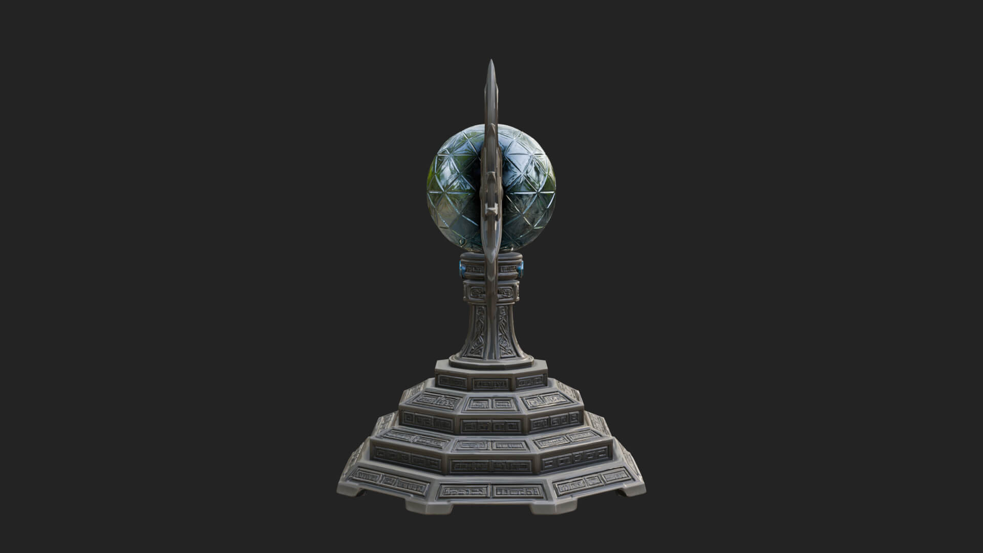 Winged Crystal Orb Stand Model Design 3 3D Print Model 3D Model