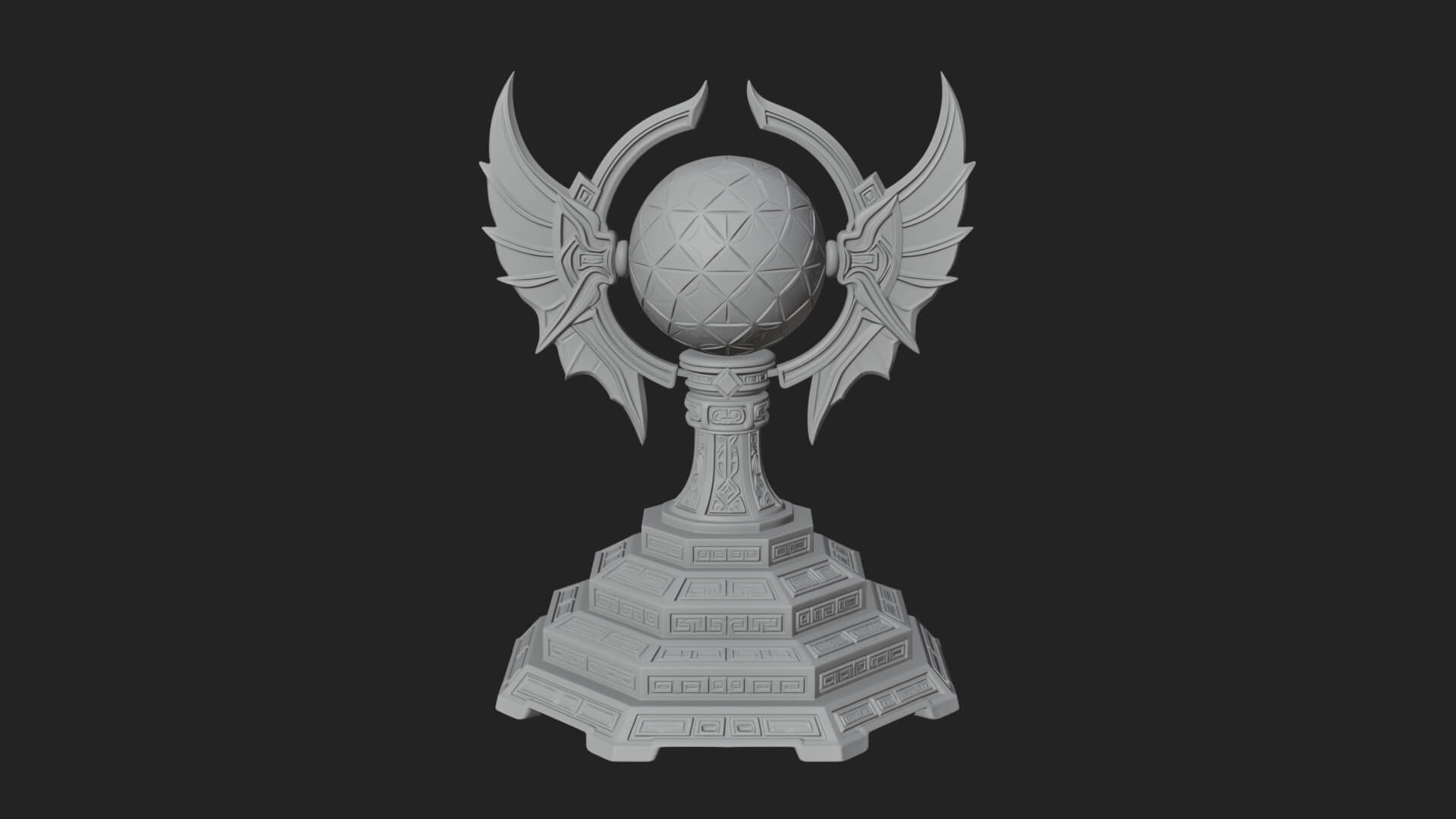Winged Crystal Orb Stand Model Design 3 3D Print Model 3D Model
