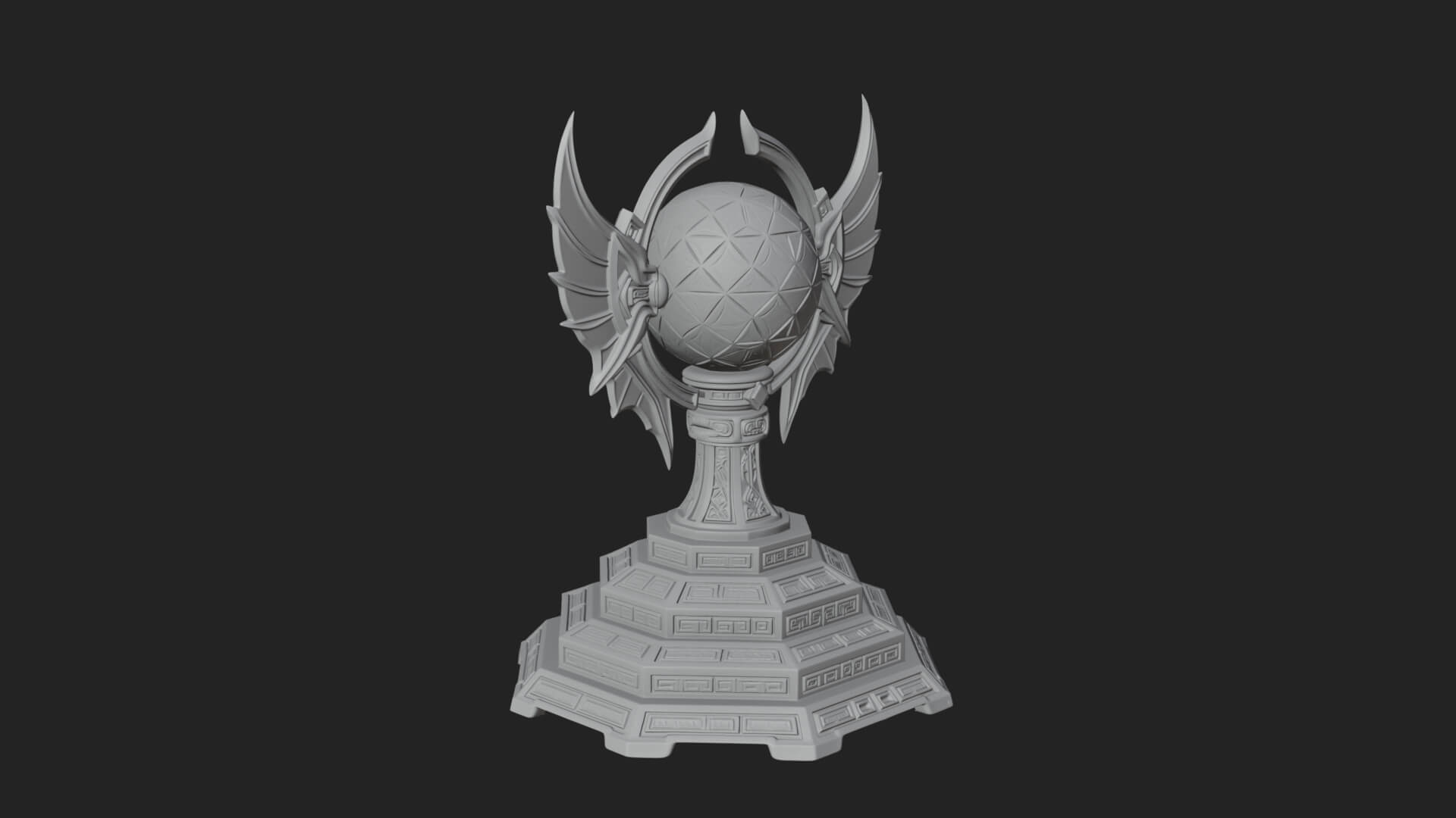 Winged Crystal Orb Stand Model Design 3 3D Print Model 3D Model
