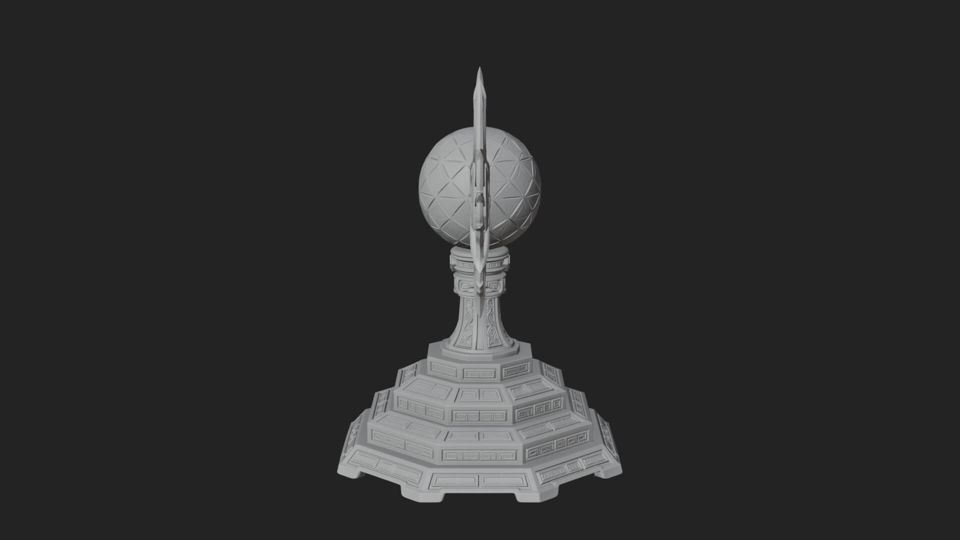 Winged Crystal Orb Stand Model Design 3 3D Print Model 3D Model