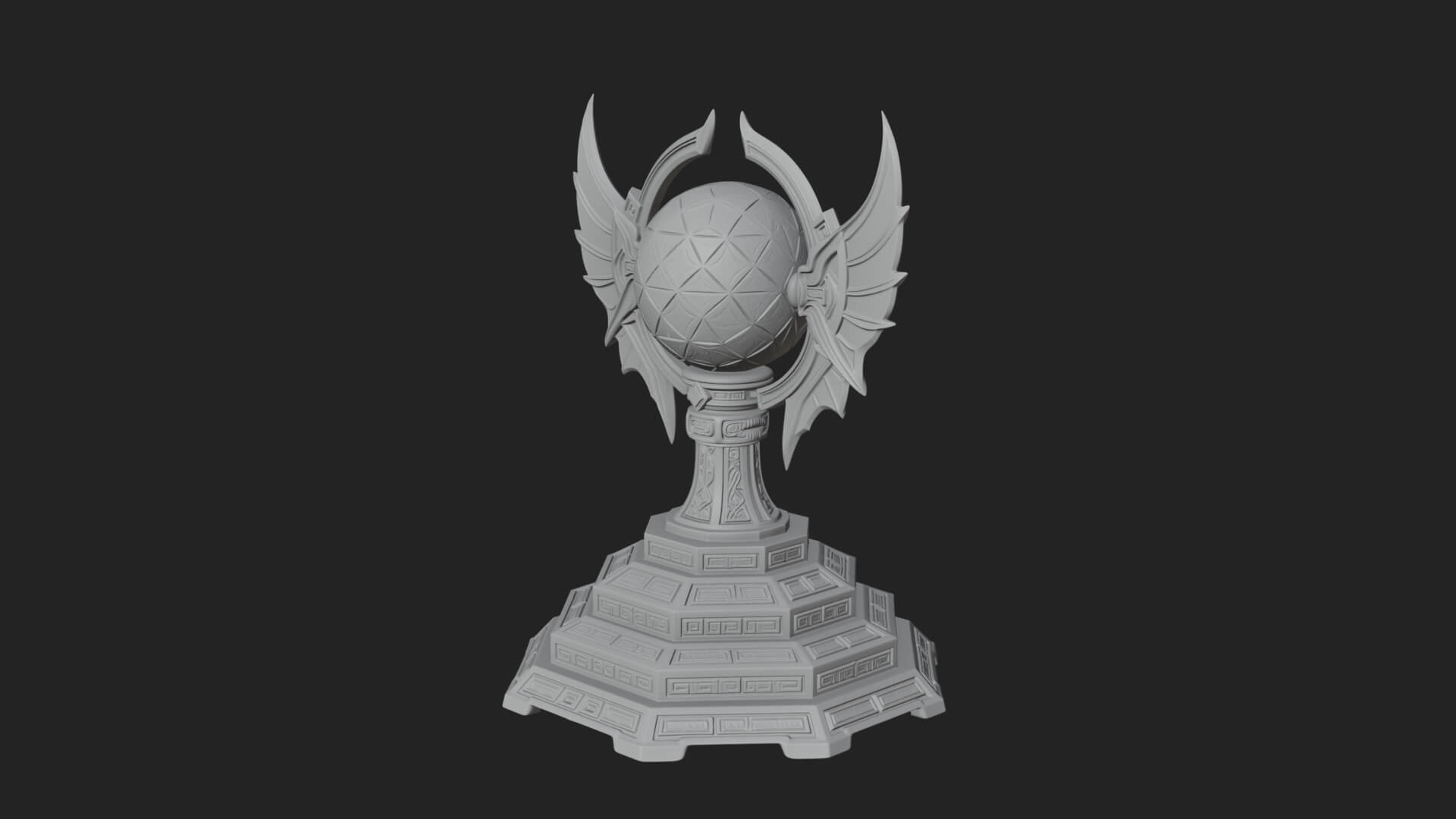 Winged Crystal Orb Stand Model Design 3 3D Print Model 3D Model