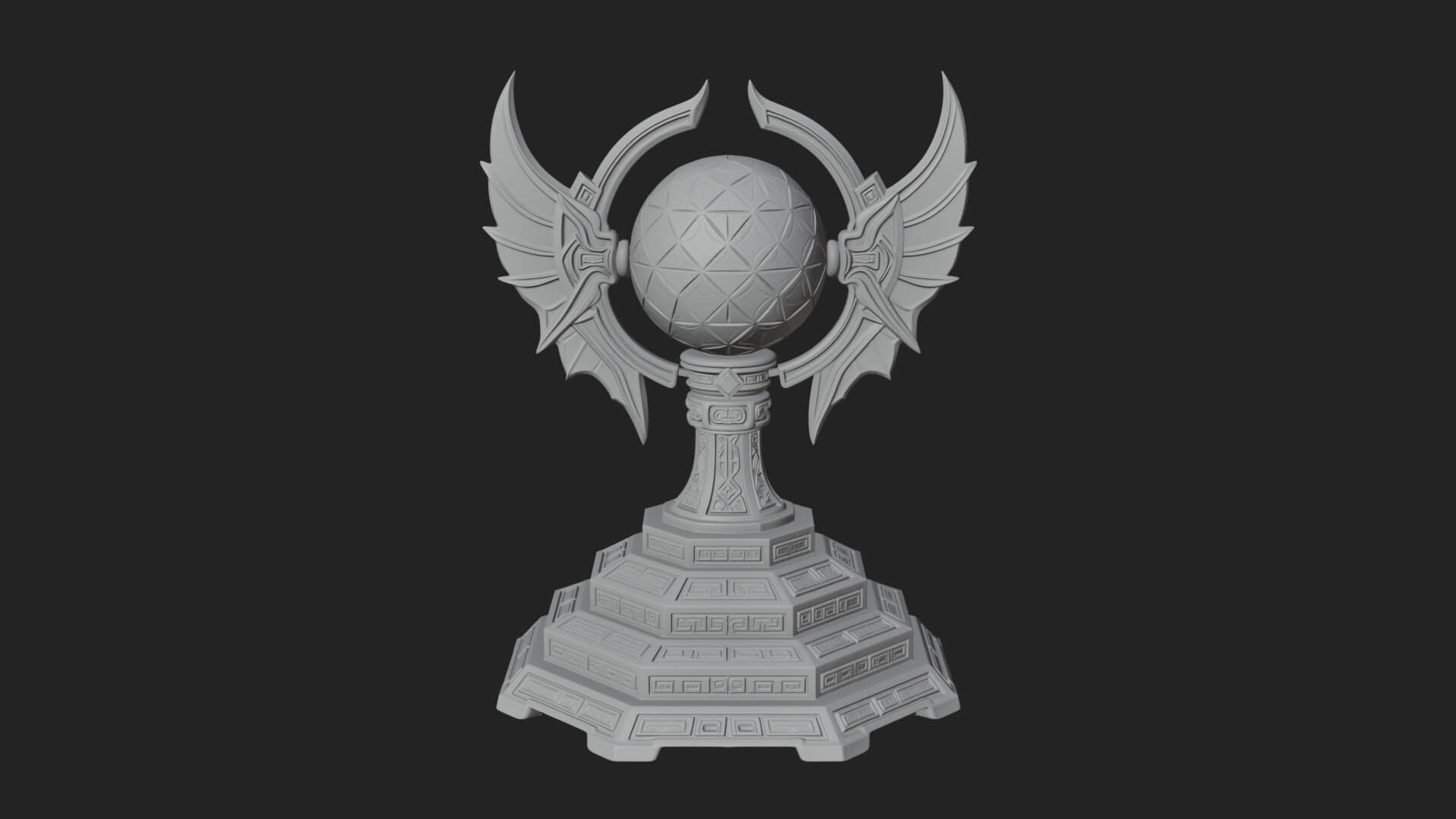 Winged Crystal Orb Stand Model Design 3 3D Print Model 3D Model