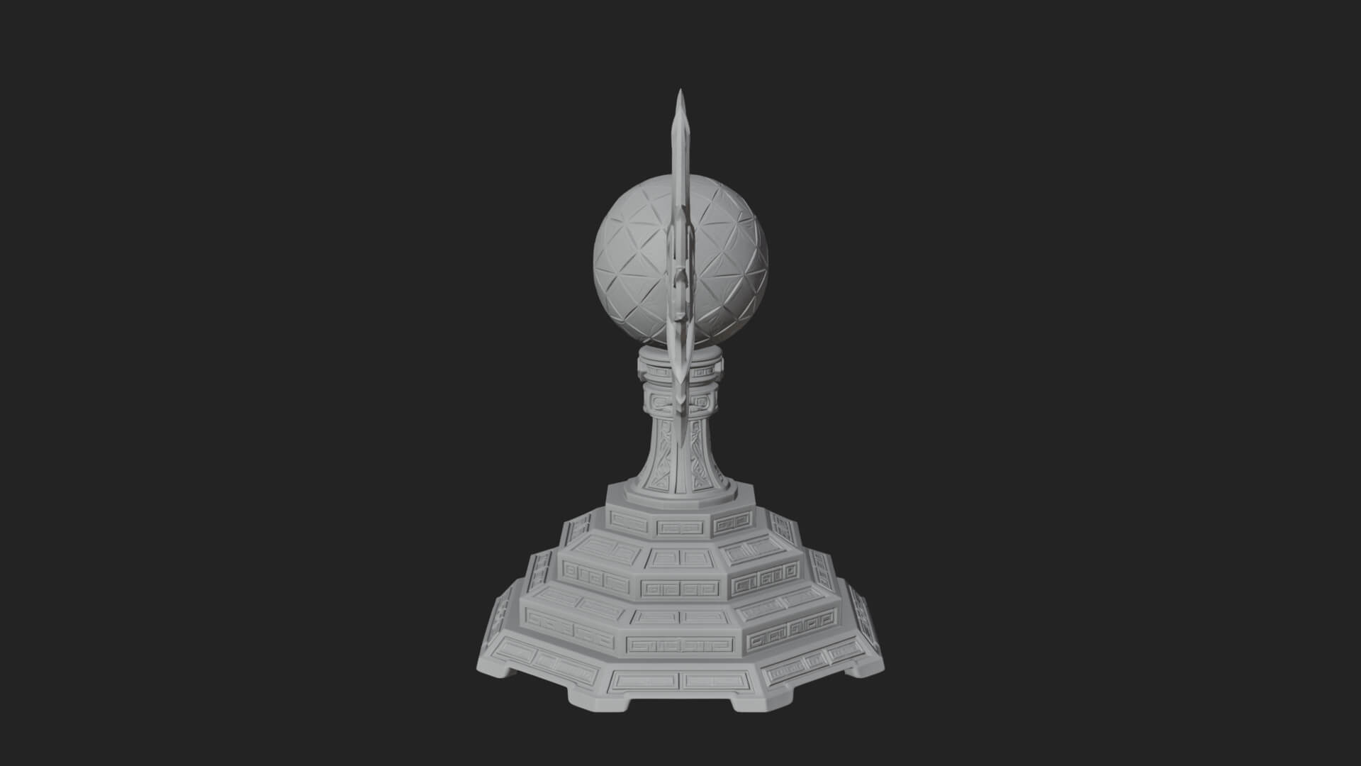 Winged Crystal Orb Stand Model Design 3 3D Print Model 3D Model