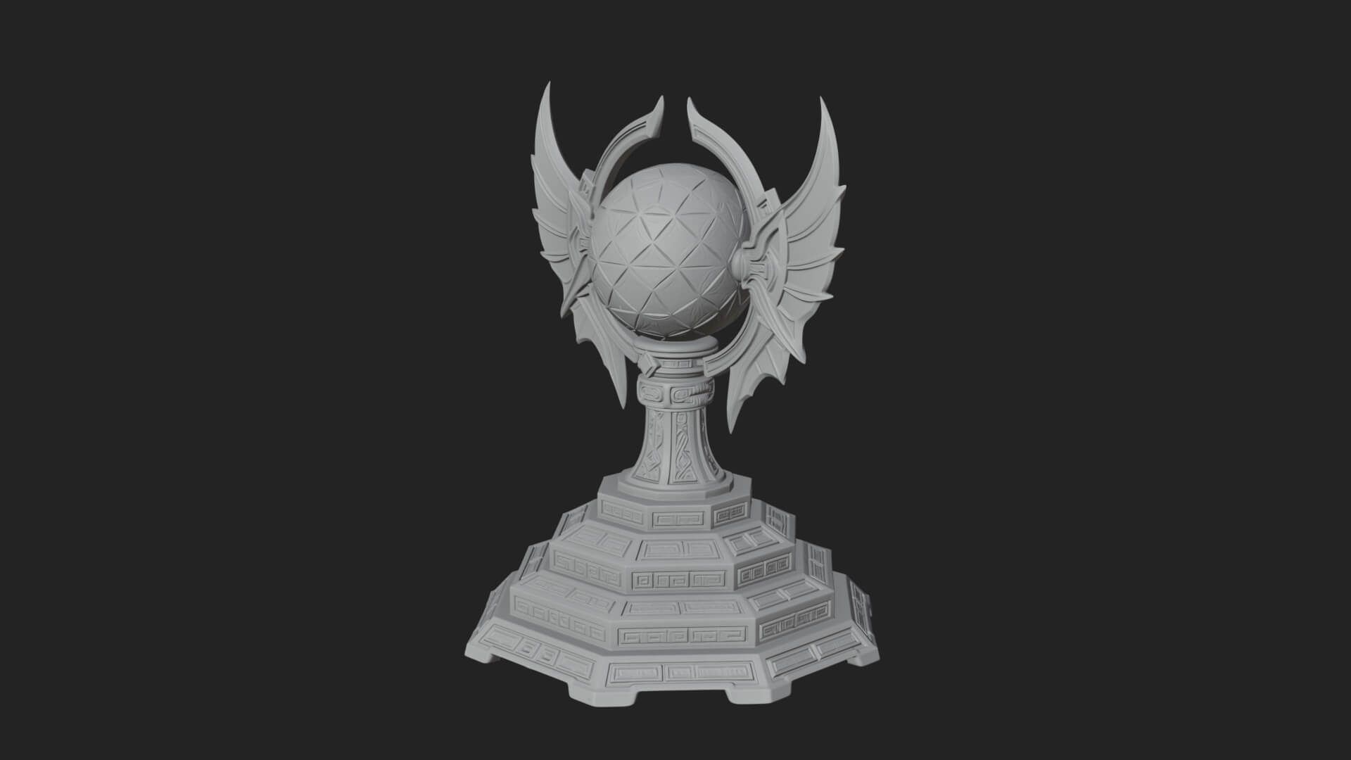 Winged Crystal Orb Stand Model Design 3 3D Print Model 3D Model