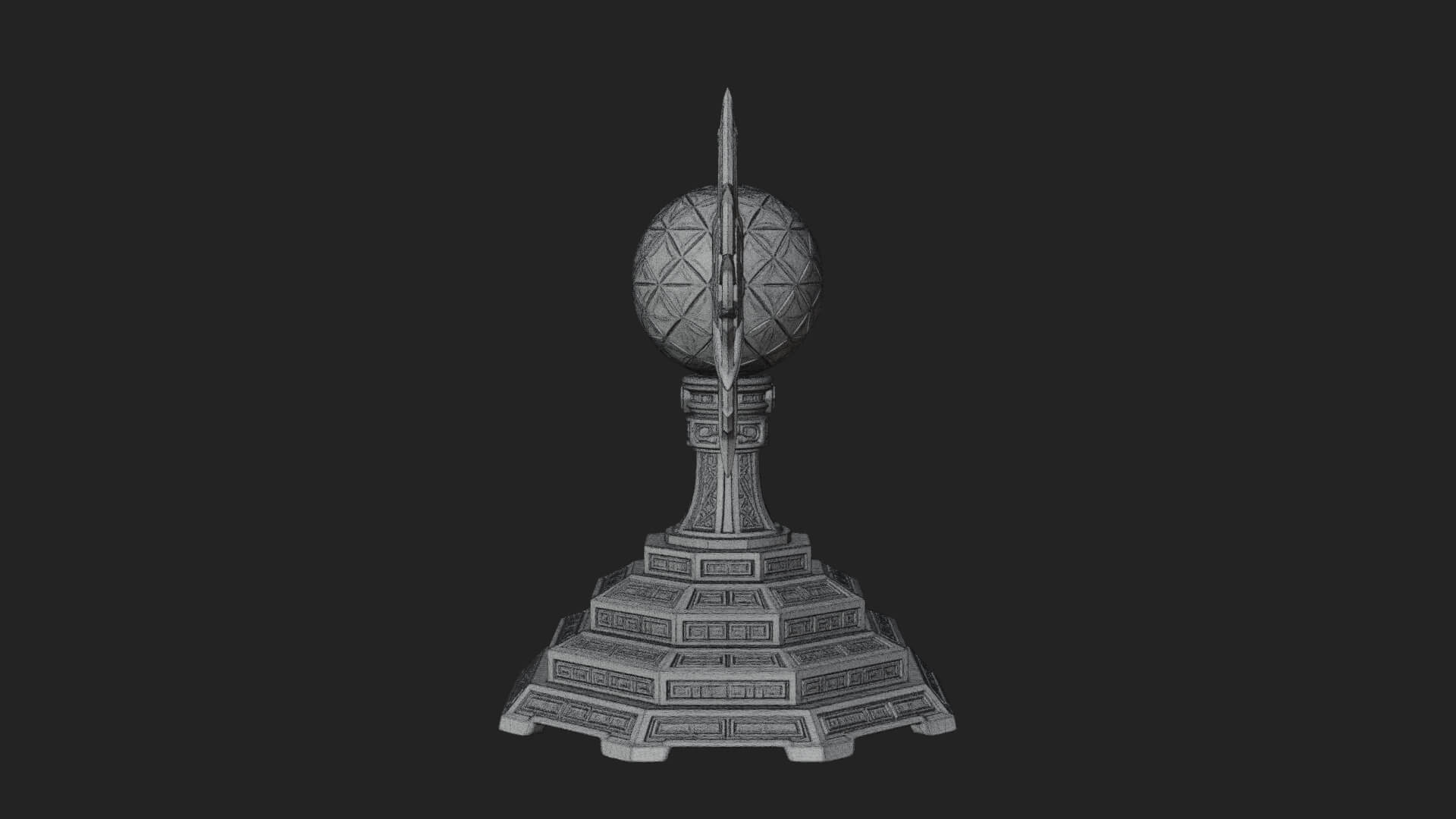 Winged Crystal Orb Stand Model Design 3 3D Print Model 3D Model
