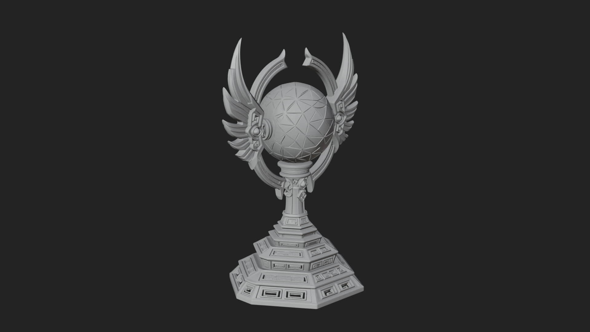 Winged Crystal Orb Stand Model Design 4 3D Print Model 3D Model