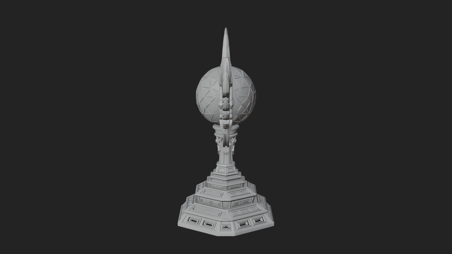 Winged Crystal Orb Stand Model Design 4 3D Print Model 3D Model