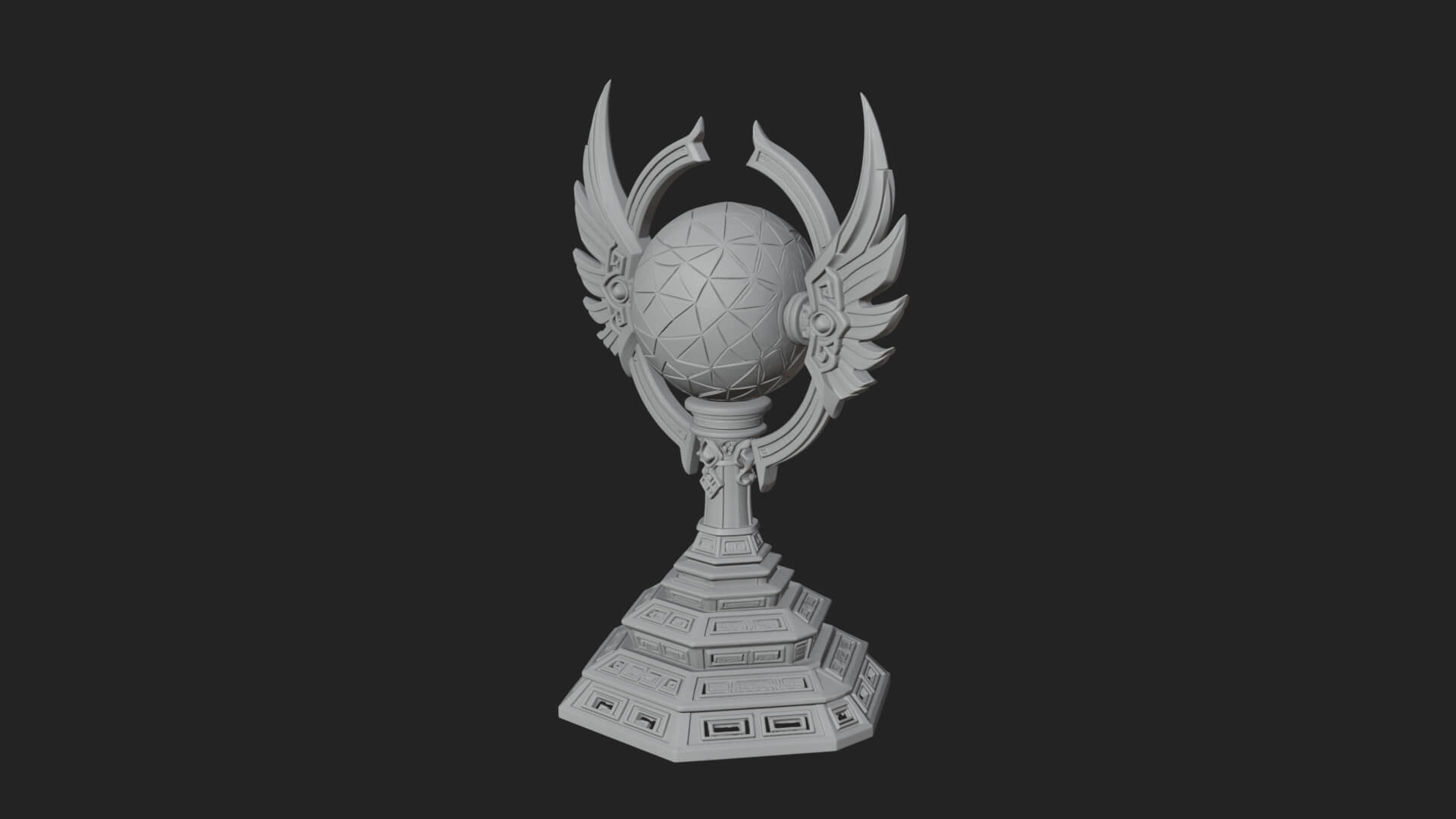 Winged Crystal Orb Stand Model Design 4 3D Print Model 3D Model