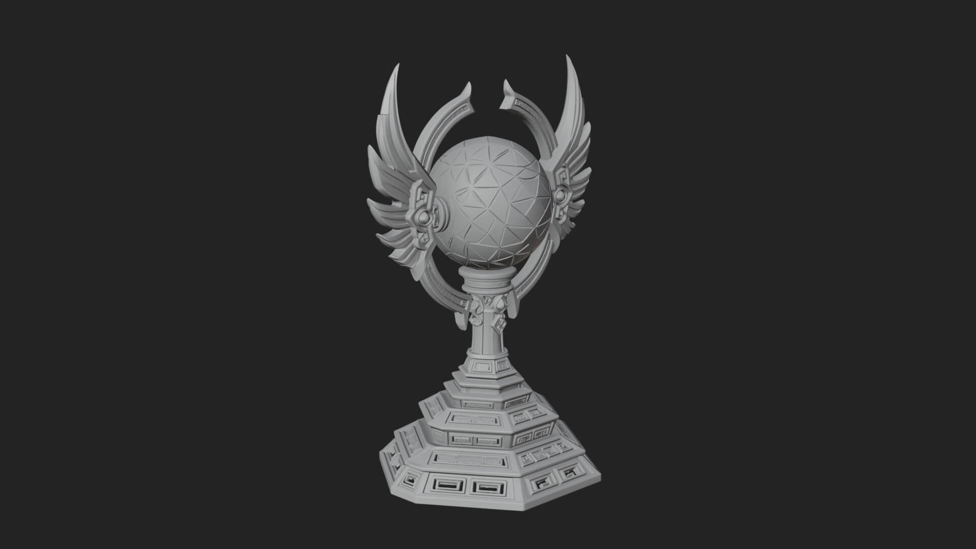 Winged Crystal Orb Stand Model Design 4 3D Print Model 3D Model