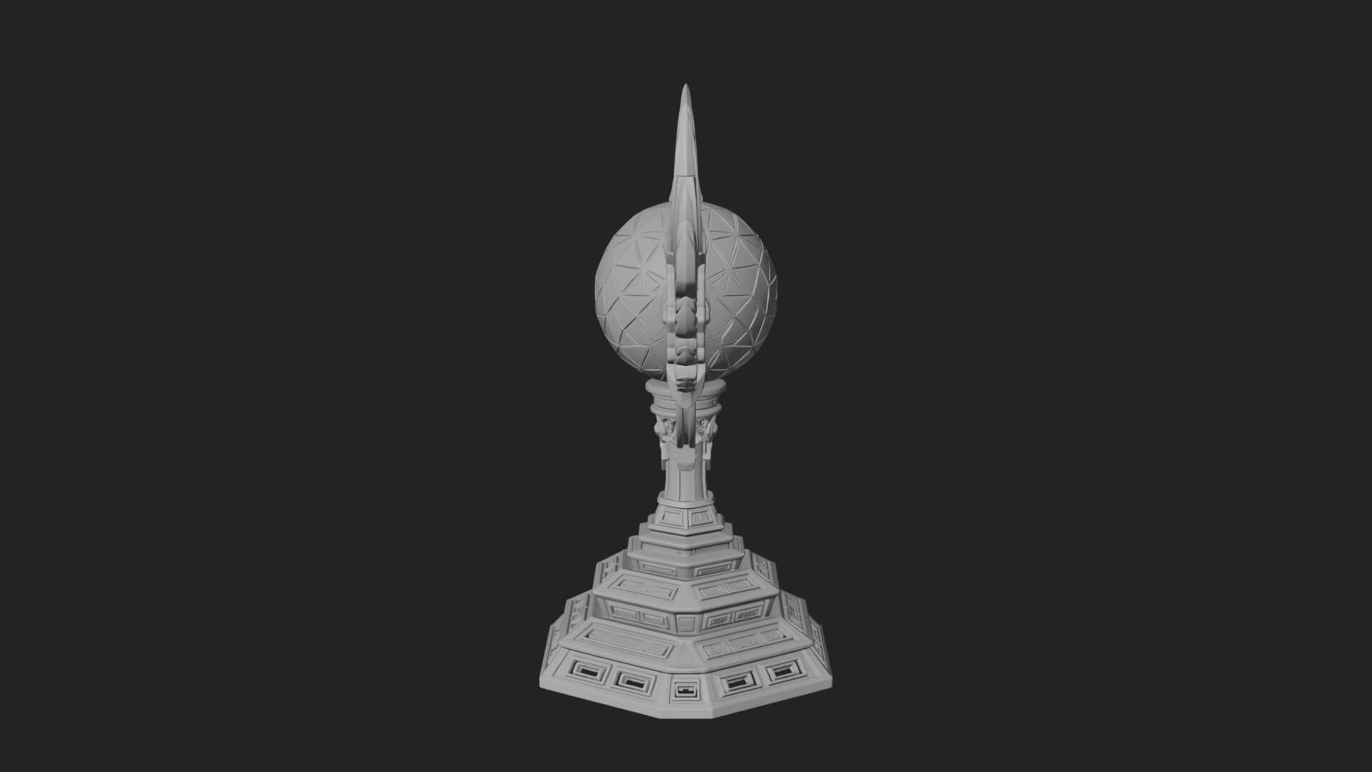 Winged Crystal Orb Stand Model Design 4 3D Print Model 3D Model