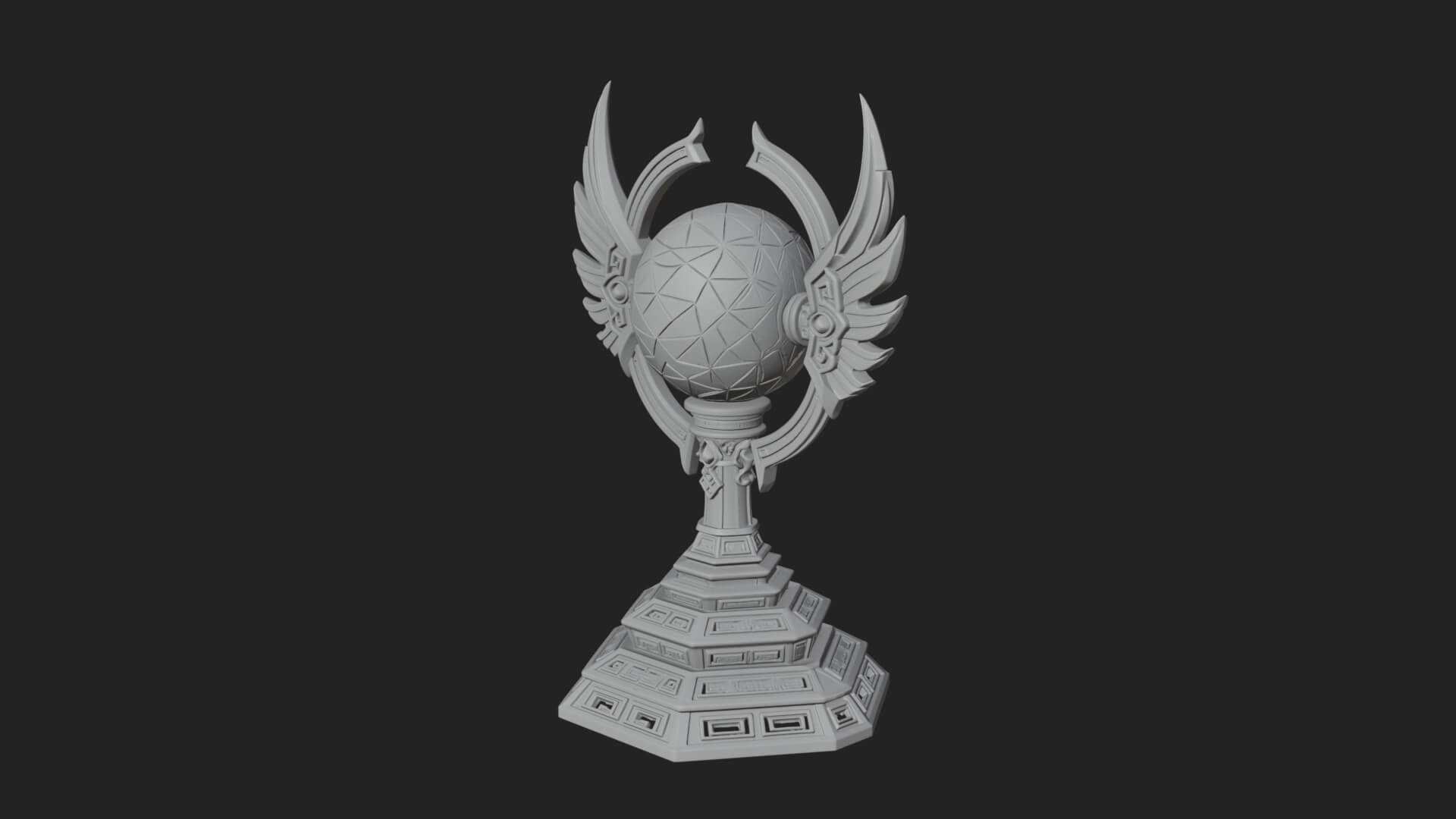 Winged Crystal Orb Stand Model Design 4 3D Print Model 3D Model