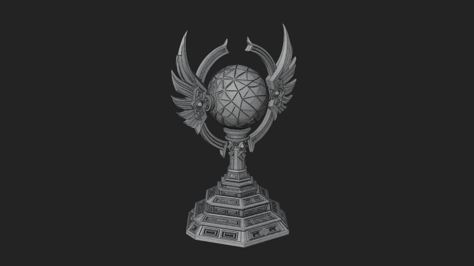 Winged Crystal Orb Stand Model Design 4 3D Print Model 3D Model