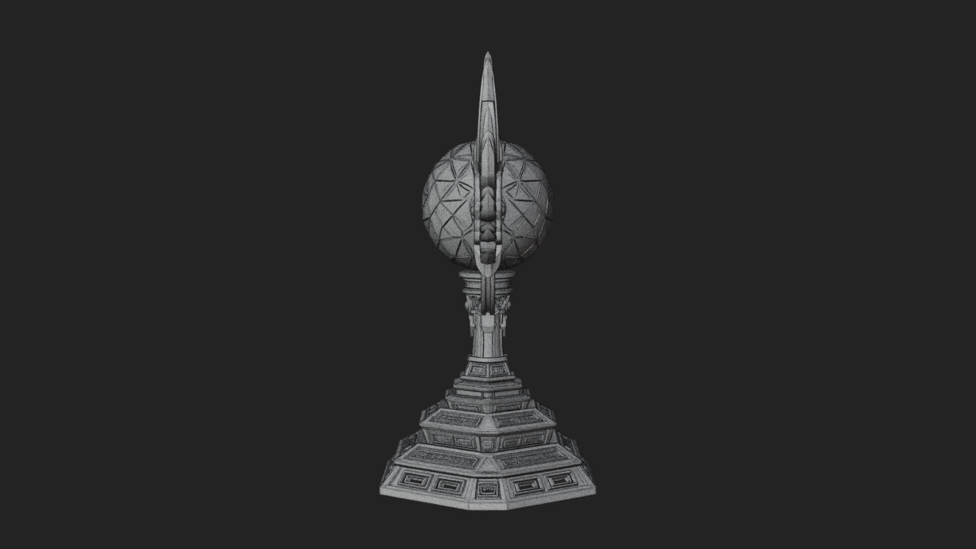 Winged Crystal Orb Stand Model Design 4 3D Print Model 3D Model
