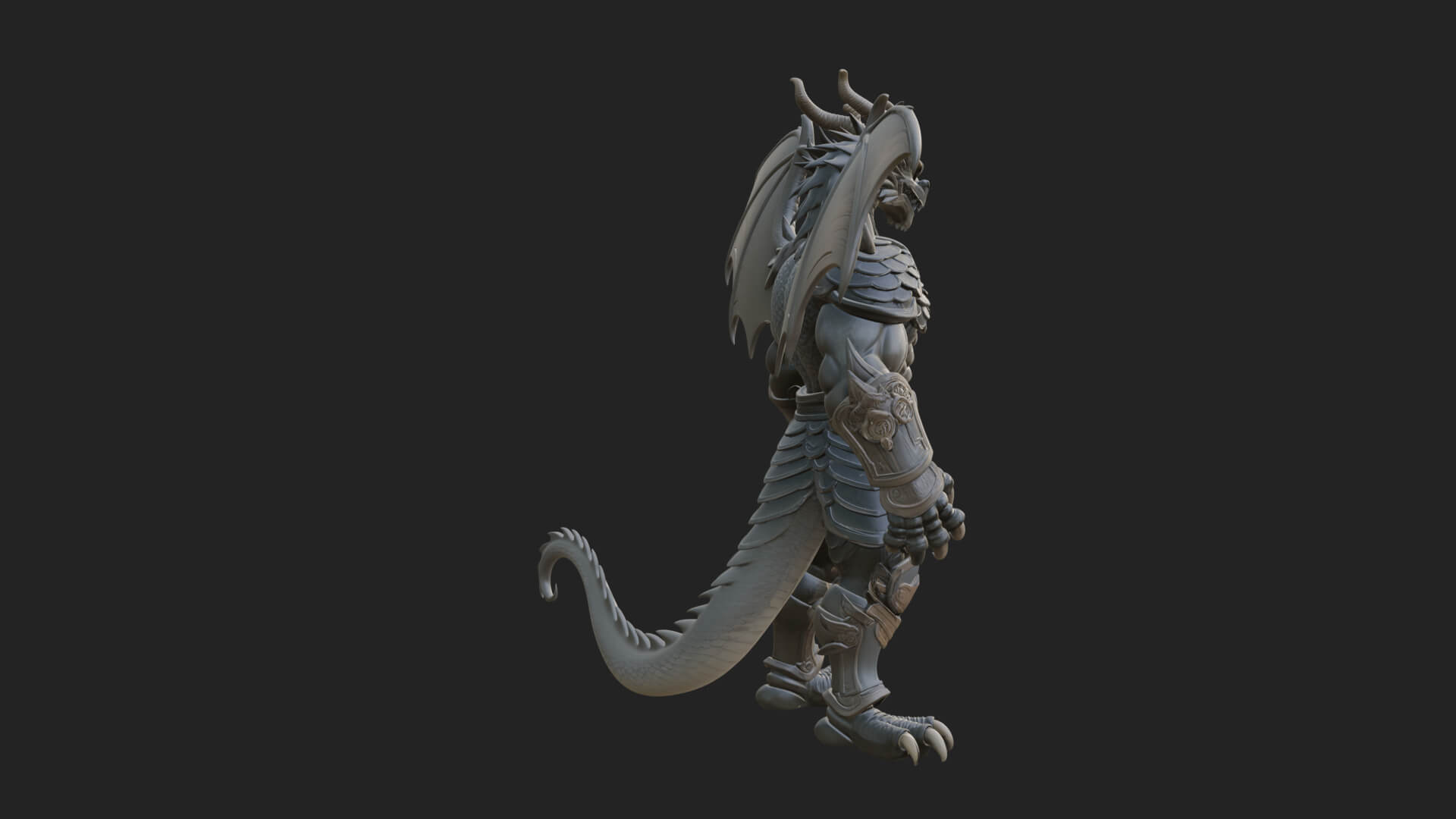Winged Dragon Demon Statue Design 13 3D Print Model 3D Model