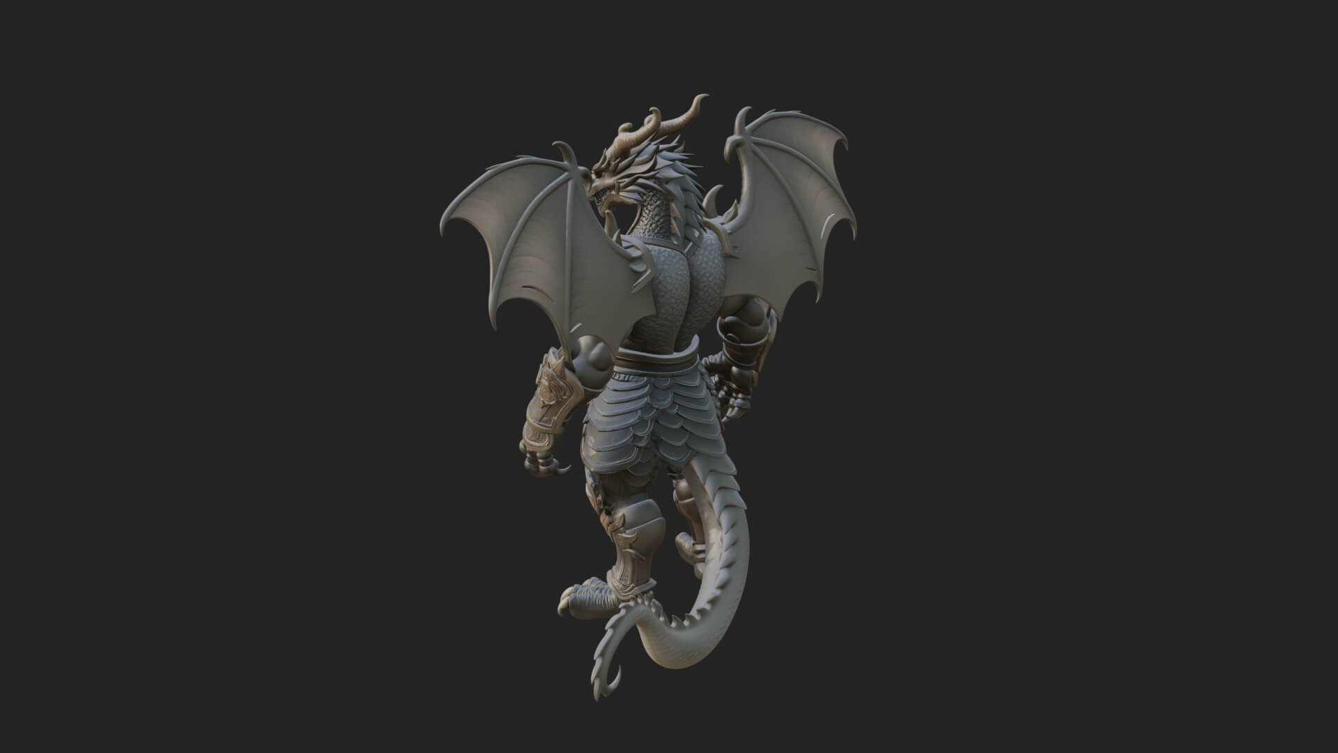 Winged Dragon Demon Statue Design 13 3D Print Model 3D Model
