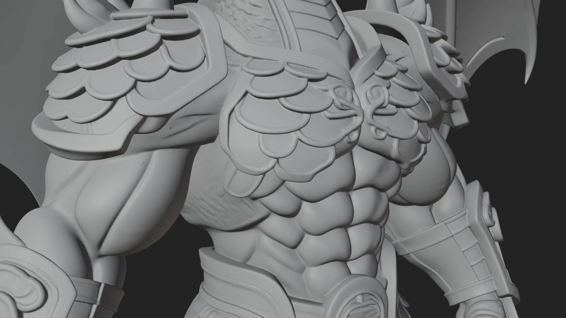 Winged Dragon Demon Statue Design 13 3D Print Model 3D Model
