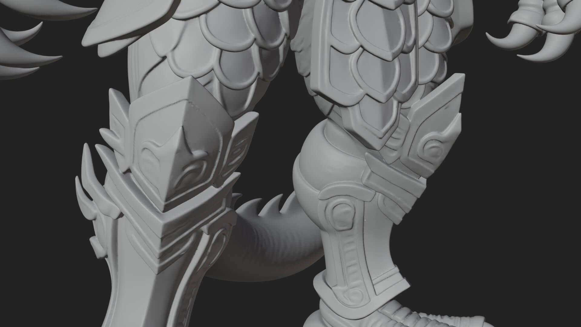 Winged Dragon Demon Statue Design 13 3D Print Model 3D Model
