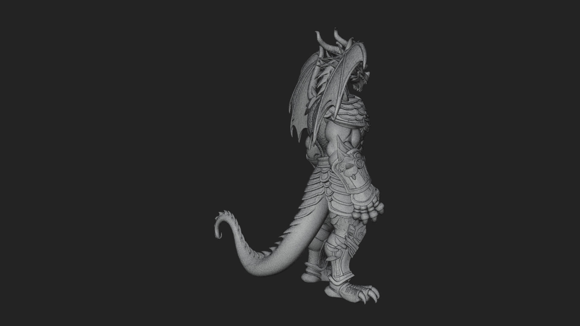 Winged Dragon Demon Statue Design 13 3D Print Model 3D Model