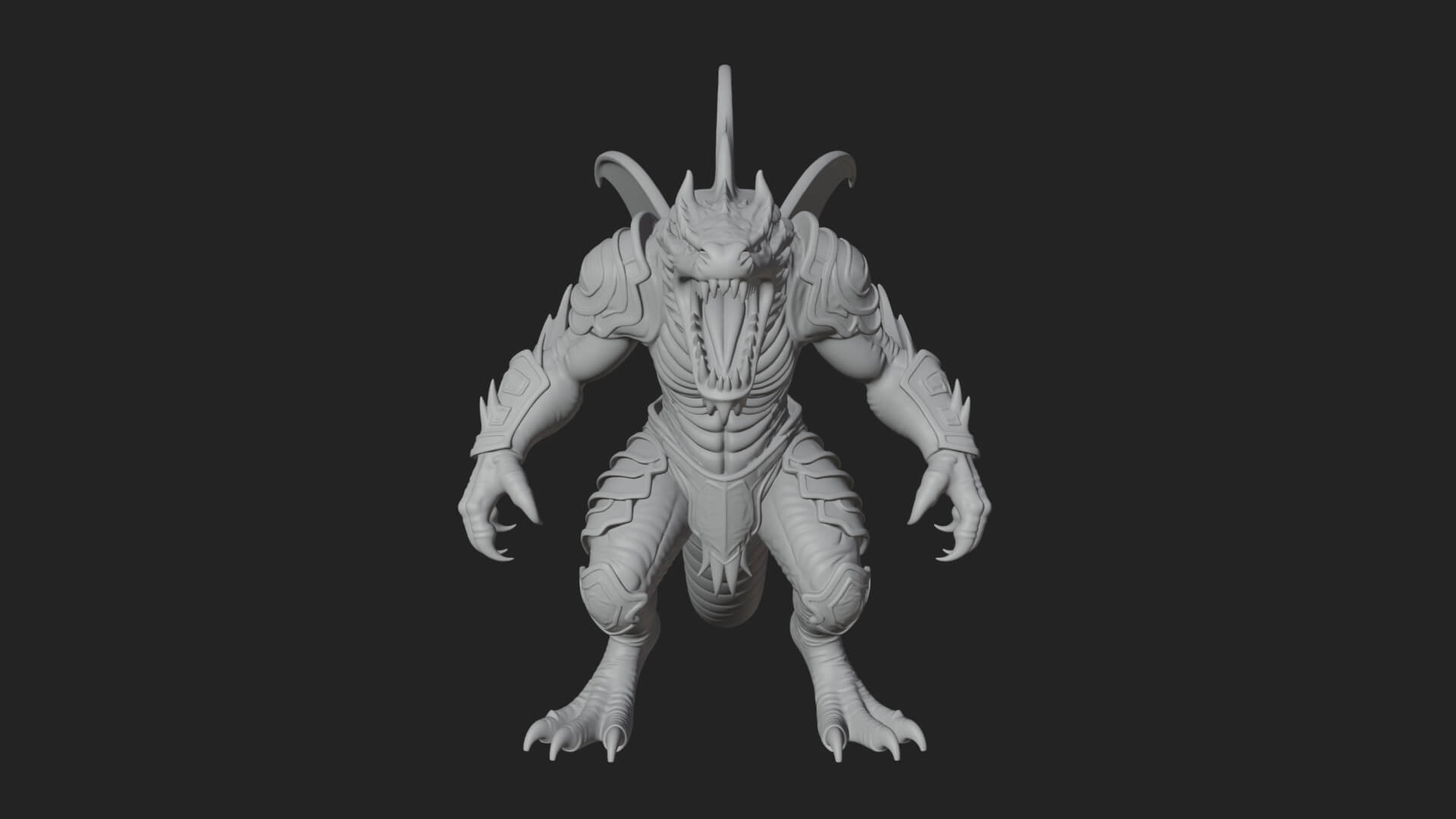 Winged Dragon Demon Statue Design 14 3D Print Model 3D Model