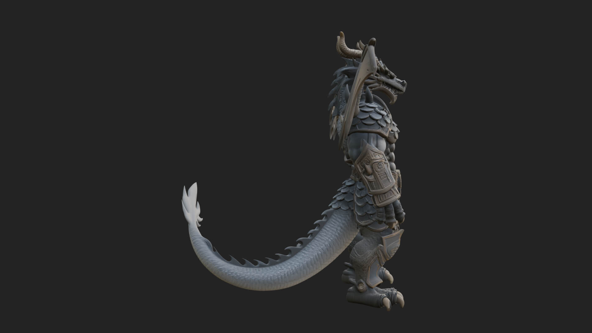 Winged Dragon Demon Statue Design 15 3D Print Model 3D Model