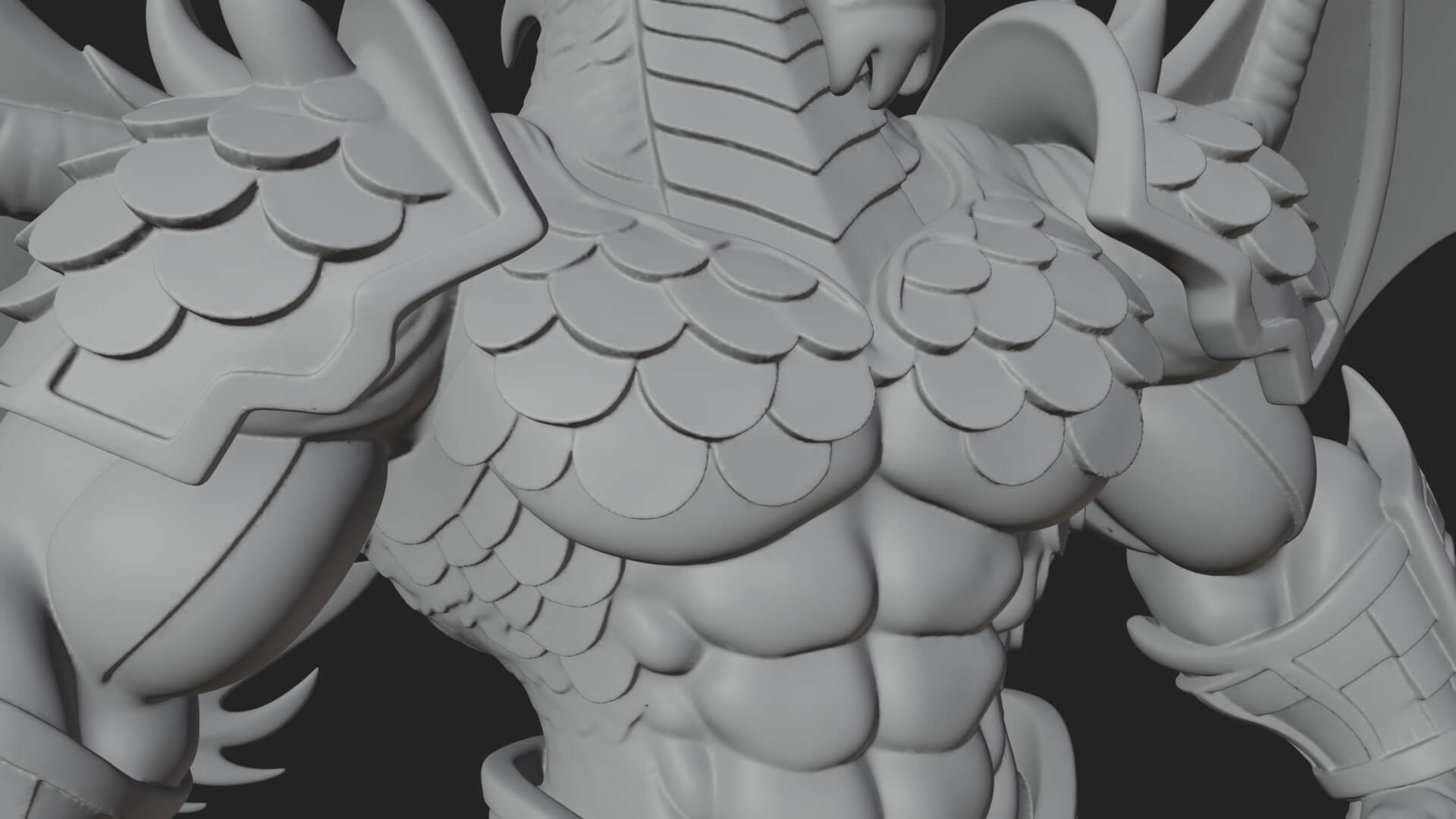Winged Dragon Demon Statue Design 15 3D Print Model 3D Model