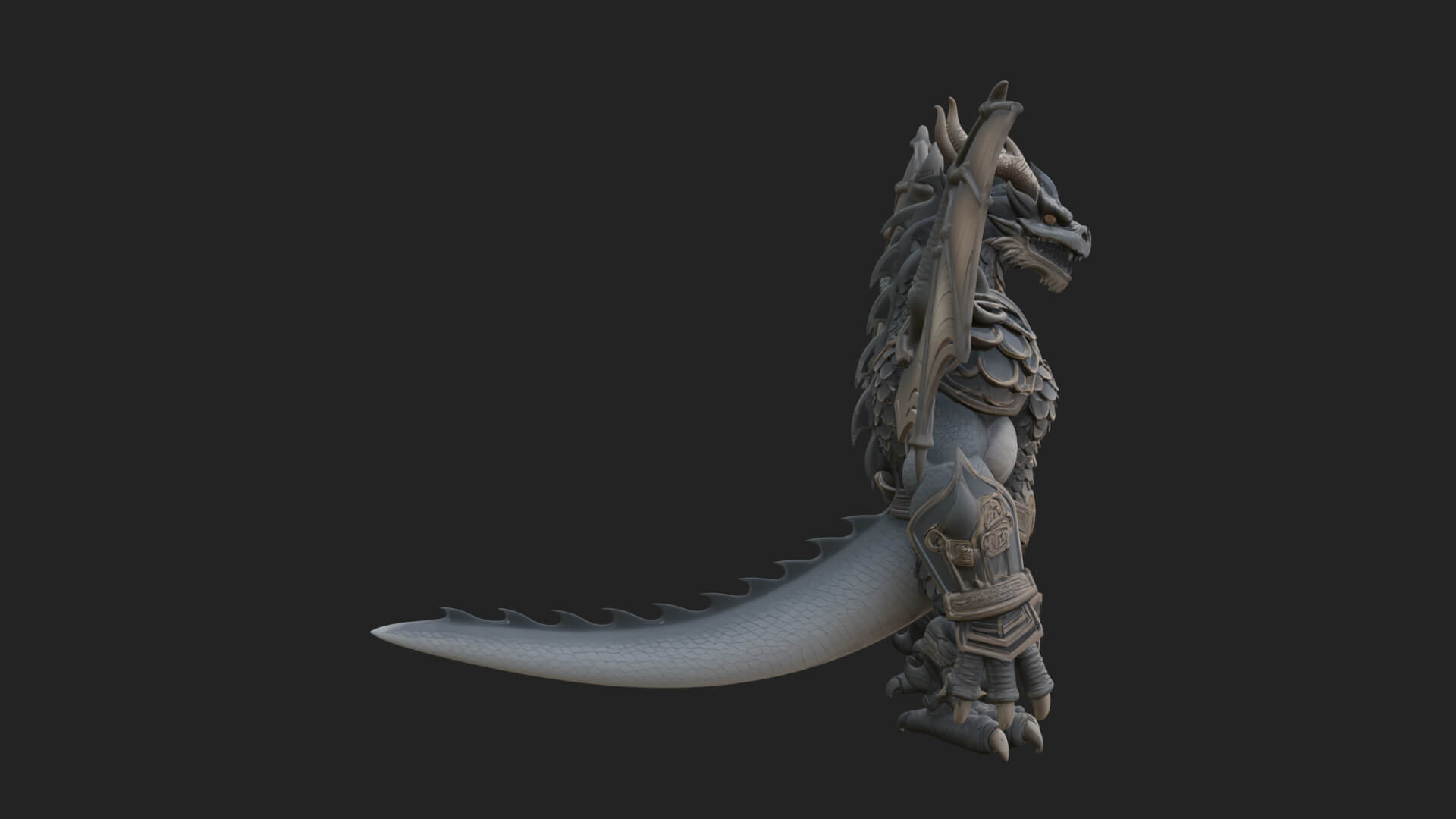 Winged Dragon Demon Statue Design 16 3D Print Model 3D Model