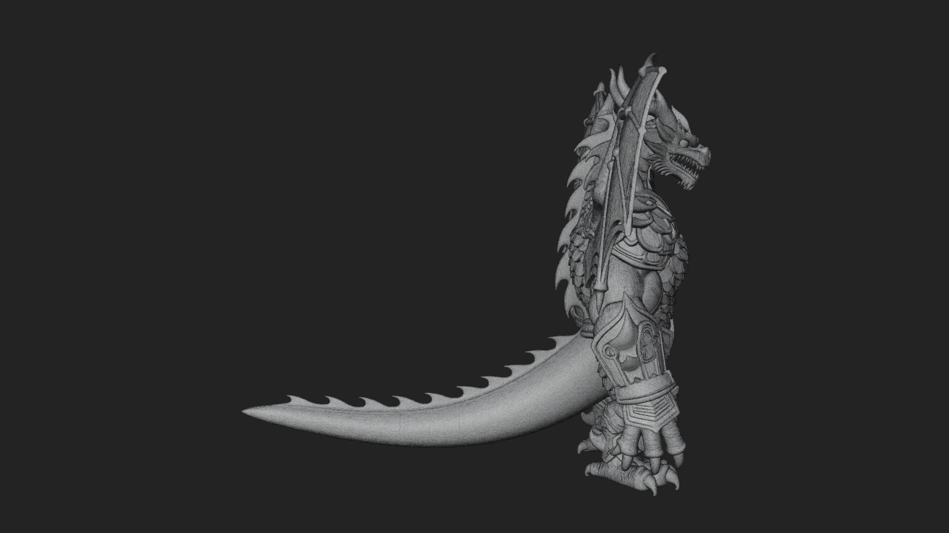 Winged Dragon Demon Statue Design 16 3D Print Model 3D Model