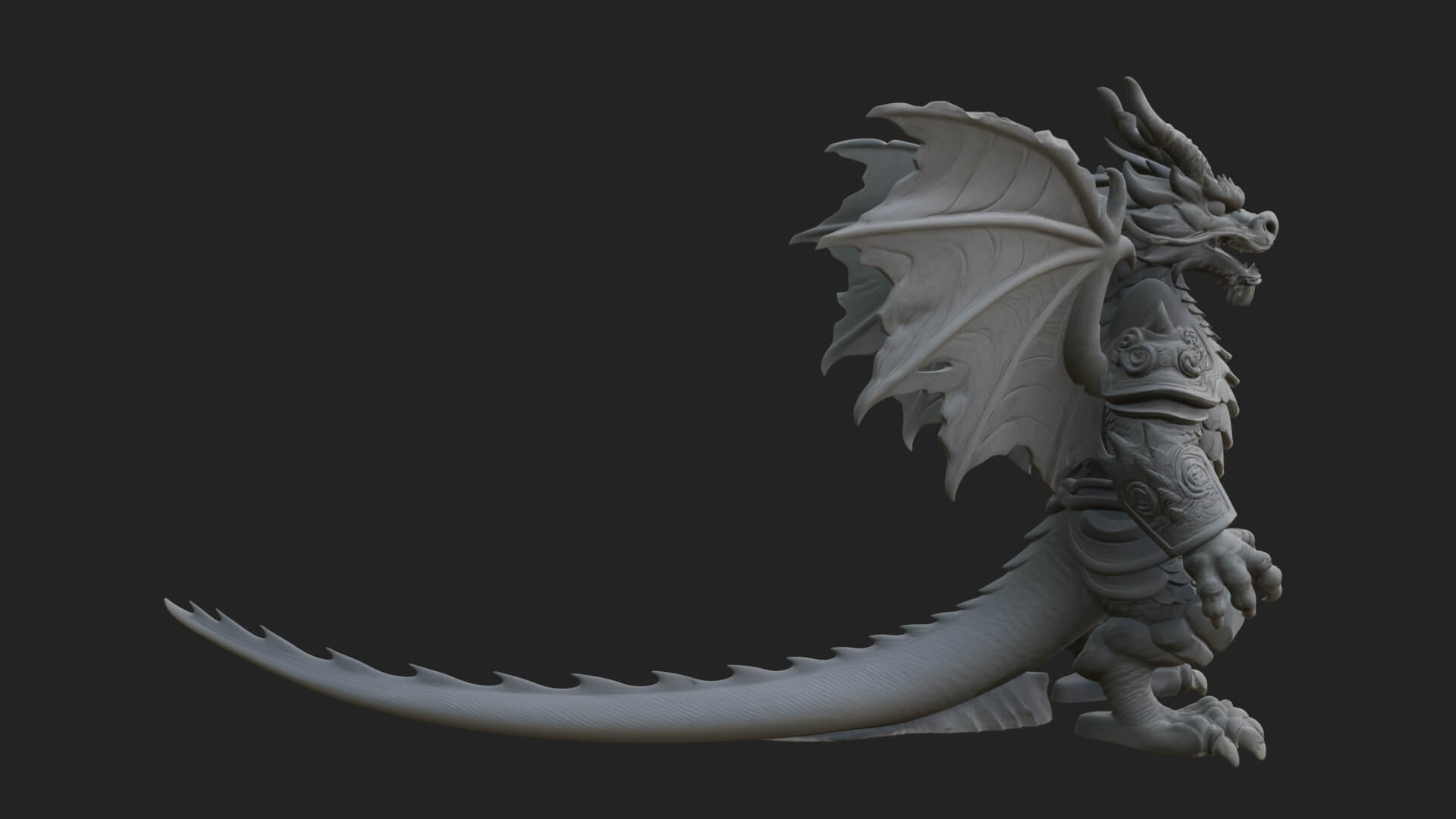 Winged Dragon Demon Statue Design 17 3D Print Model 3D Model