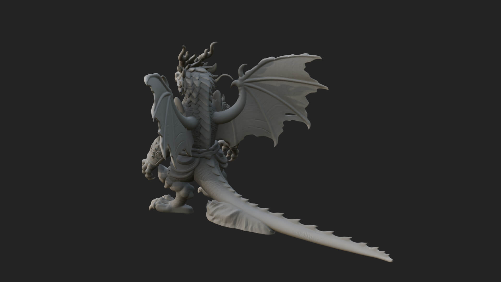 Winged Dragon Demon Statue Design 17 3D Print Model 3D Model