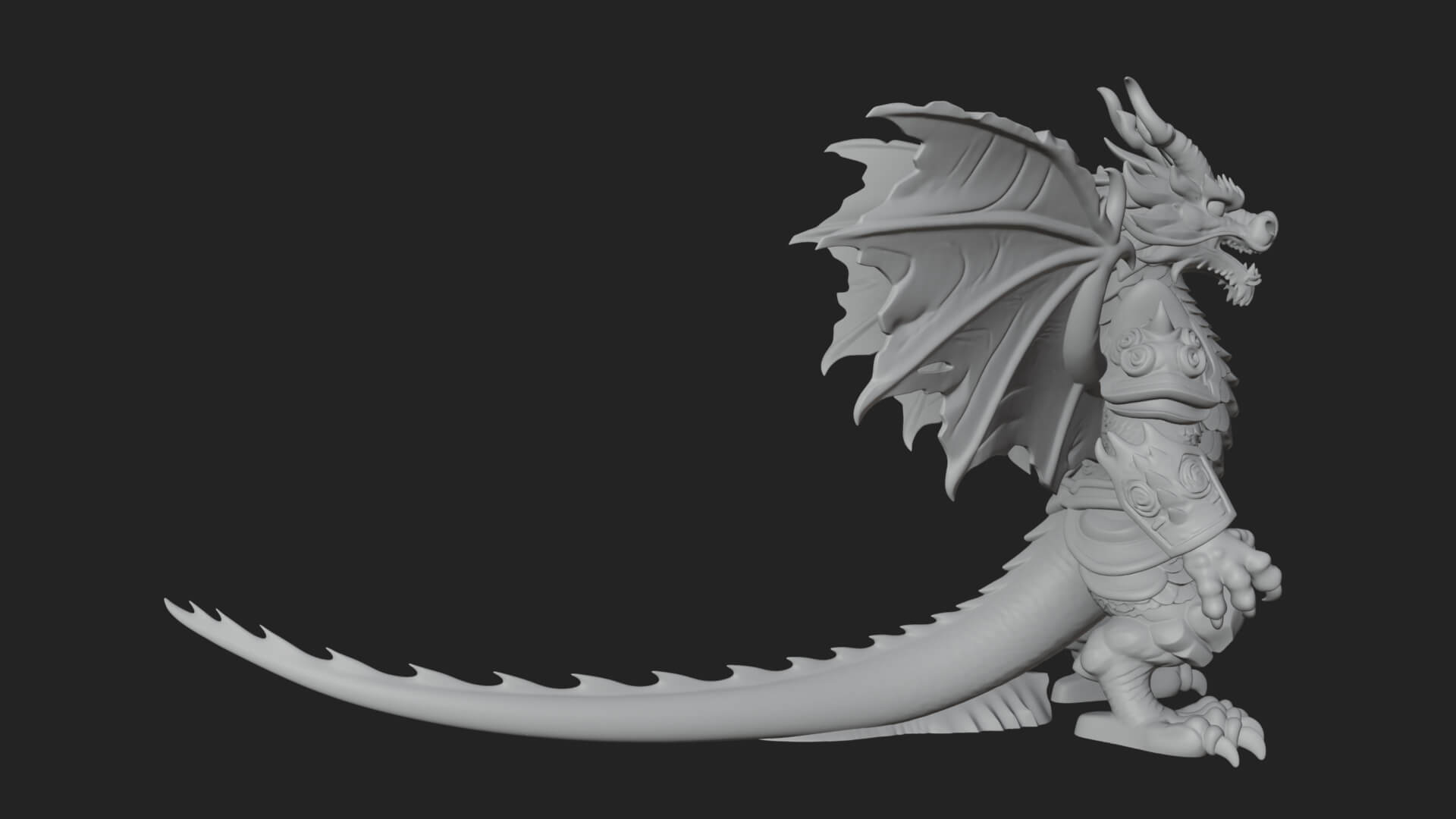 Winged Dragon Demon Statue Design 17 3D Print Model 3D Model