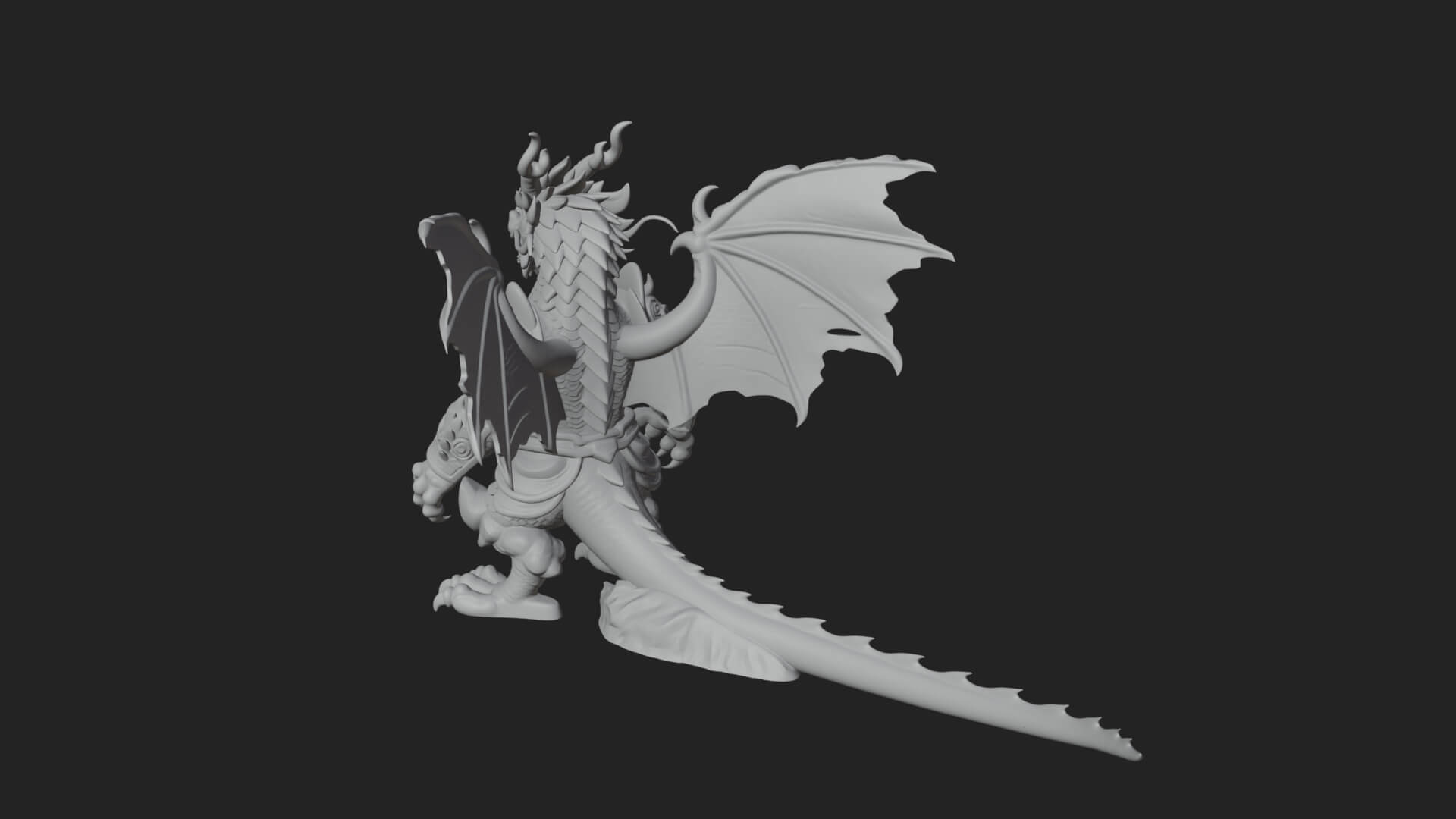 Winged Dragon Demon Statue Design 17 3D Print Model 3D Model