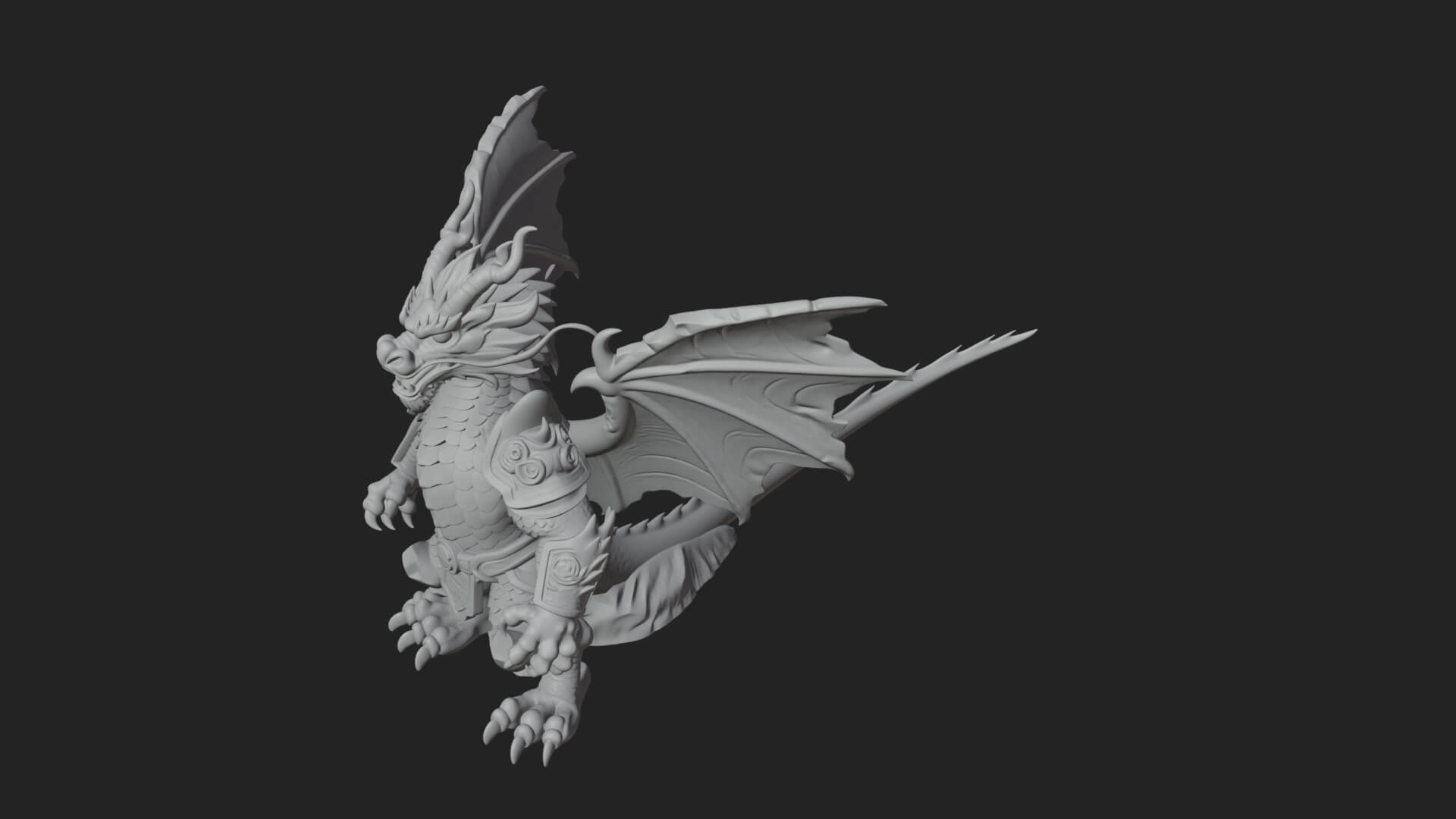 Winged Dragon Demon Statue Design 17 3D Print Model 3D Model