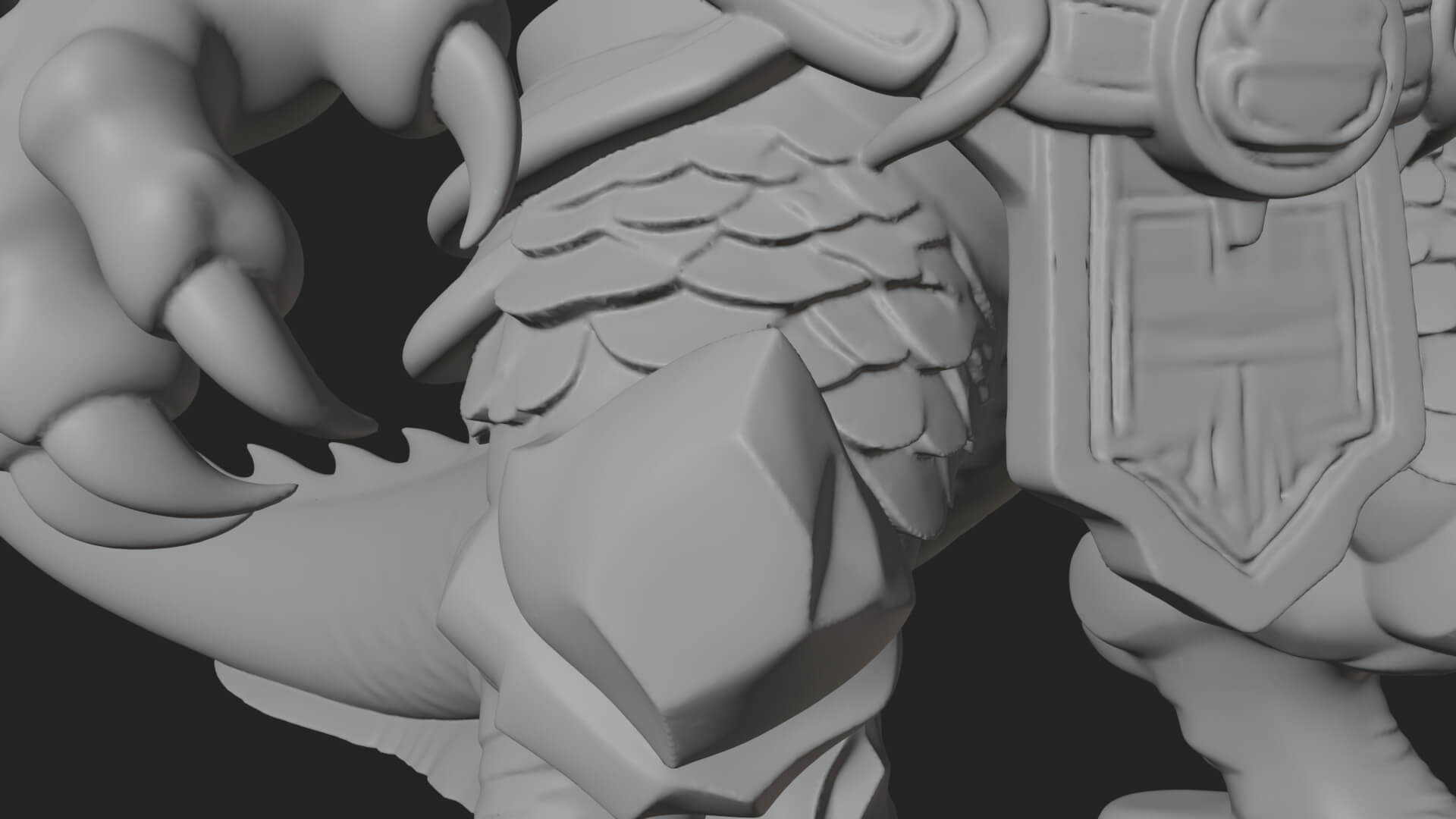 Winged Dragon Demon Statue Design 17 3D Print Model 3D Model
