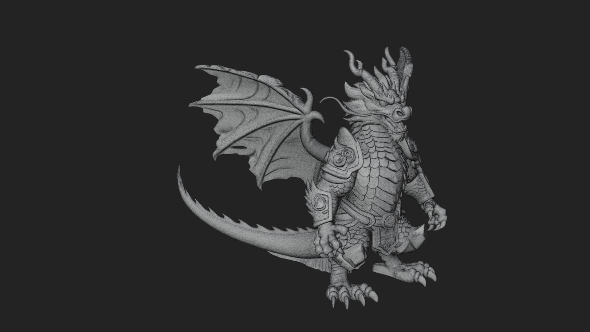 Winged Dragon Demon Statue Design 17 3D Print Model 3D Model