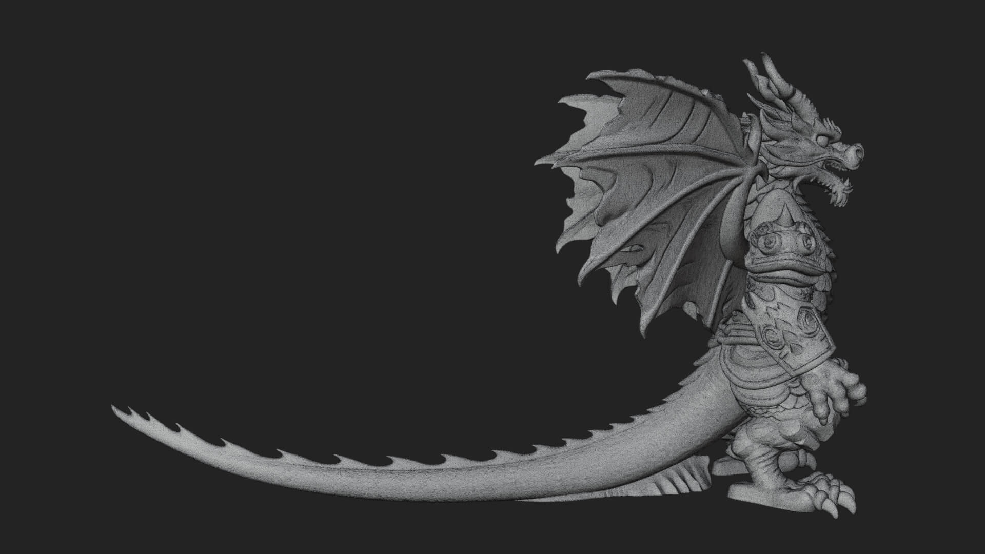 Winged Dragon Demon Statue Design 17 3D Print Model 3D Model