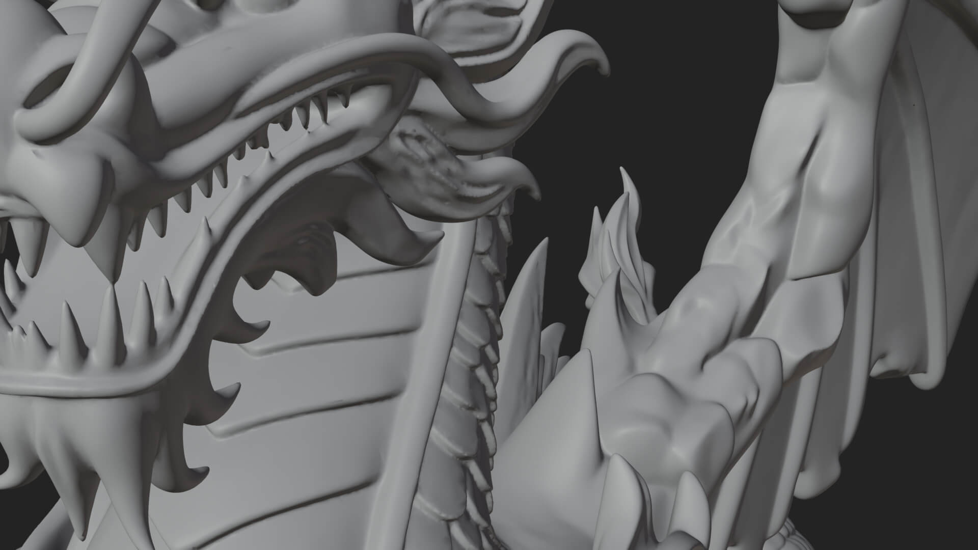 Winged Dragon Demon Statue Design 18 3D Print Model 3D Model