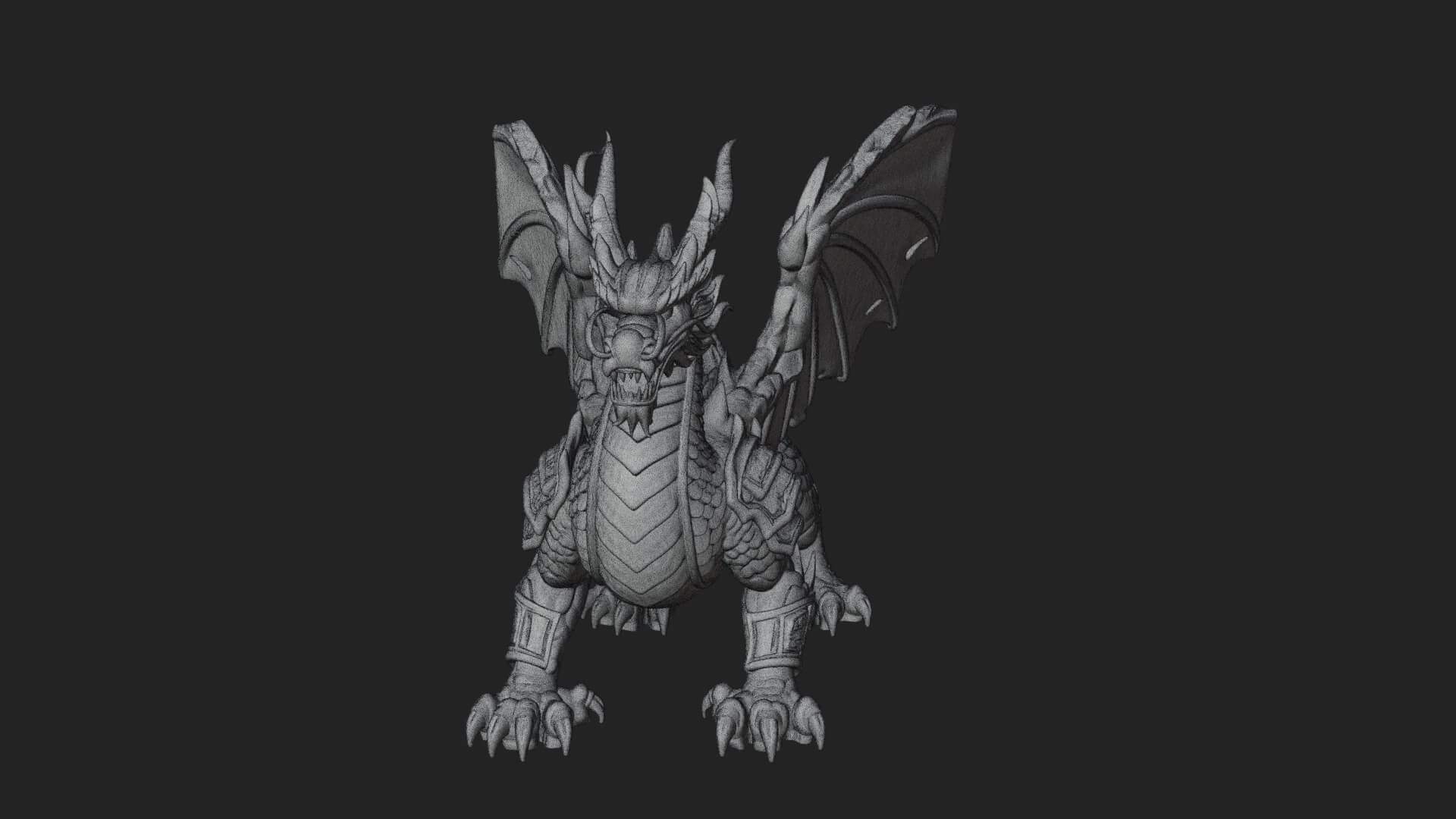 Winged Dragon Demon Statue Design 18 3D Print Model 3D Model