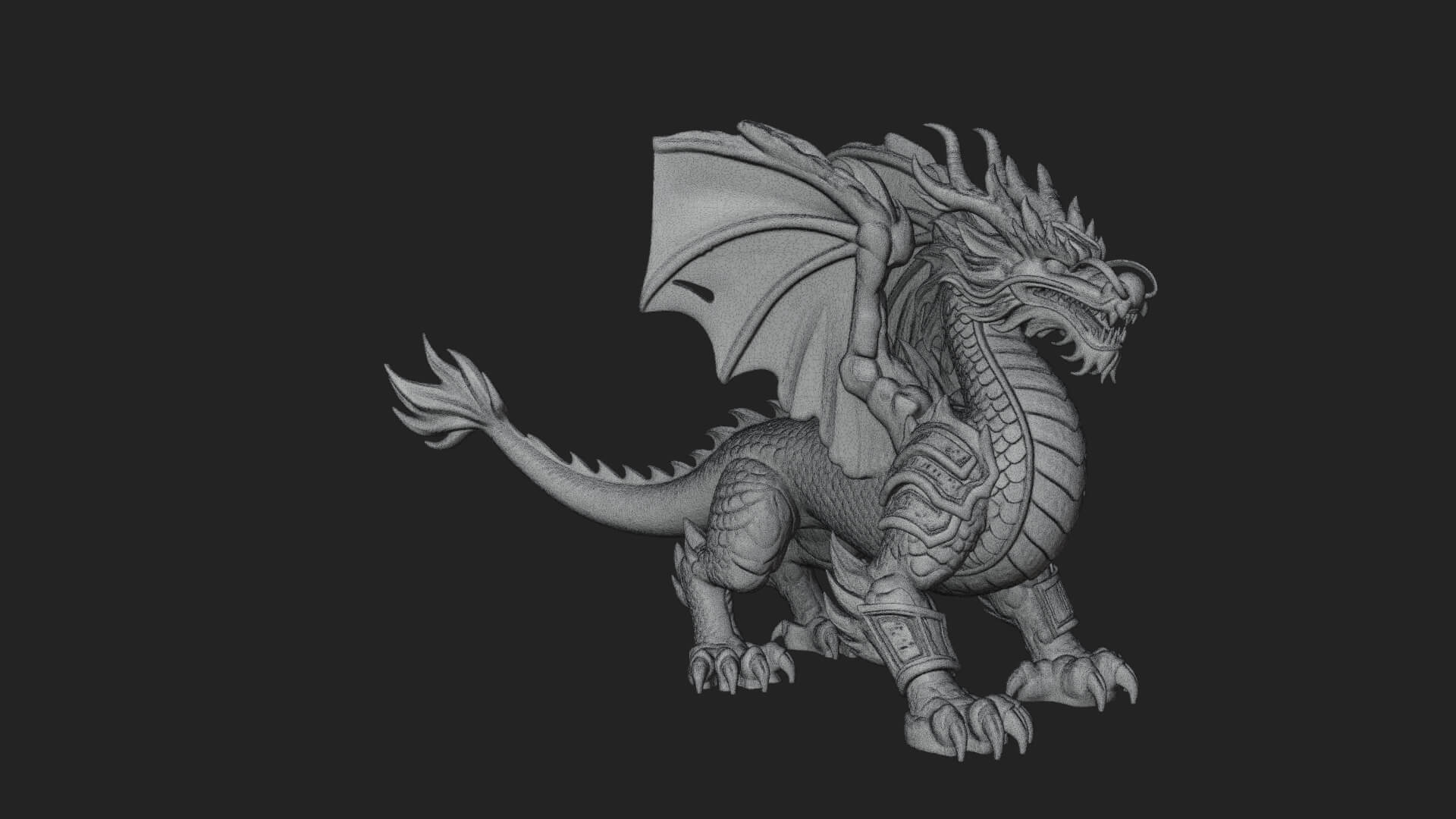 Winged Dragon Demon Statue Design 18 3D Print Model 3D Model