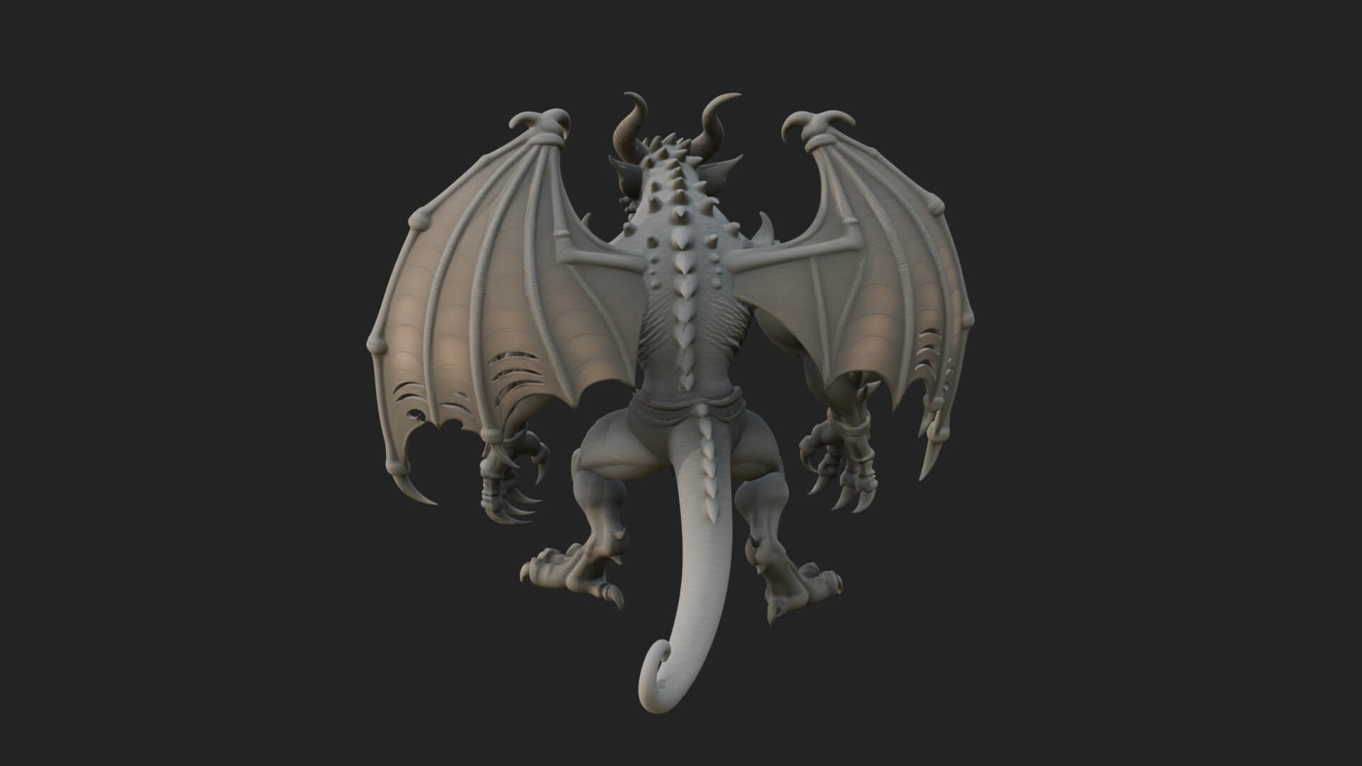 Winged Dragon Demon Statue Design 19 3D Print Model 3D Model