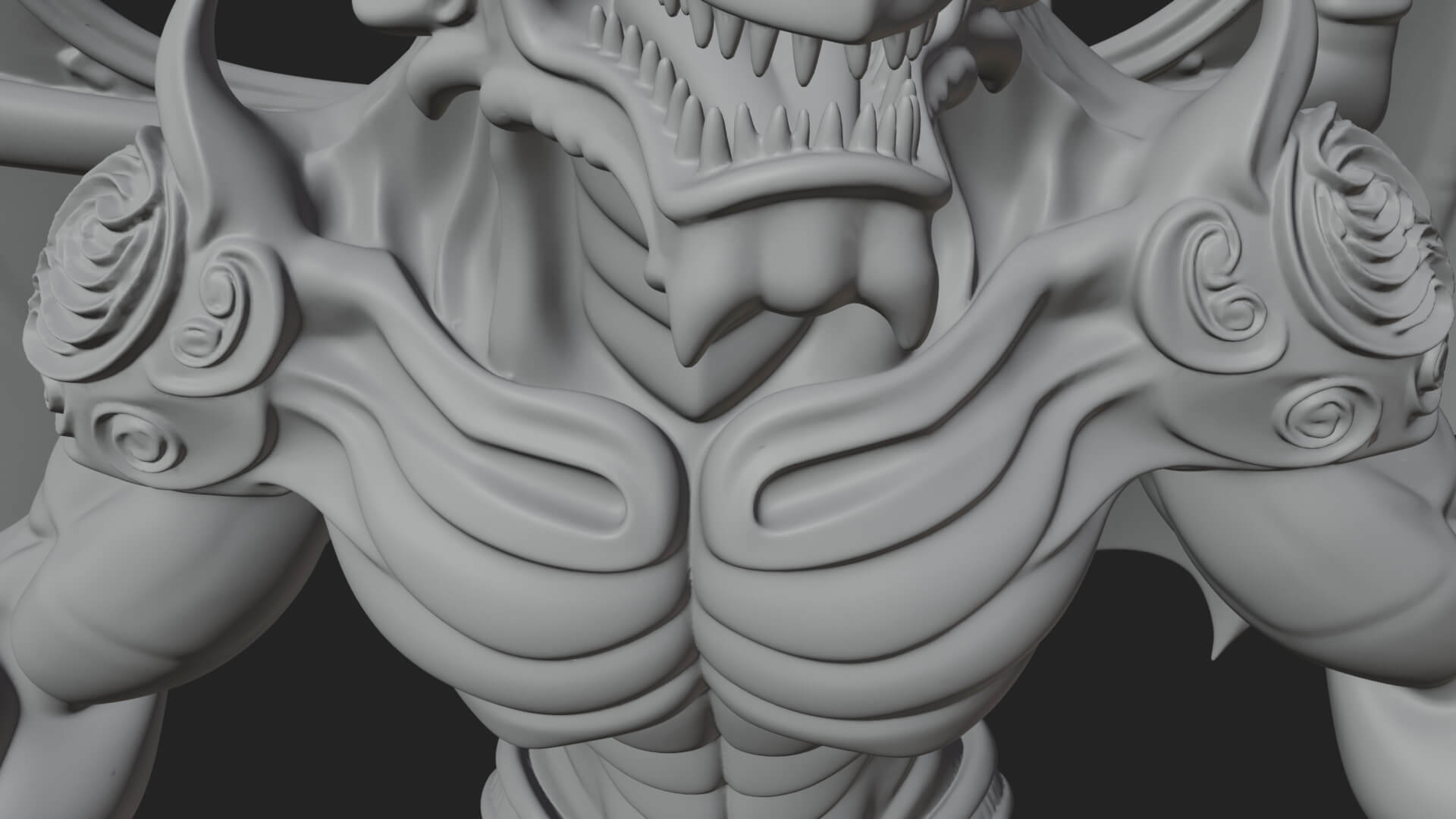 Winged Dragon Demon Statue Design 19 3D Print Model 3D Model